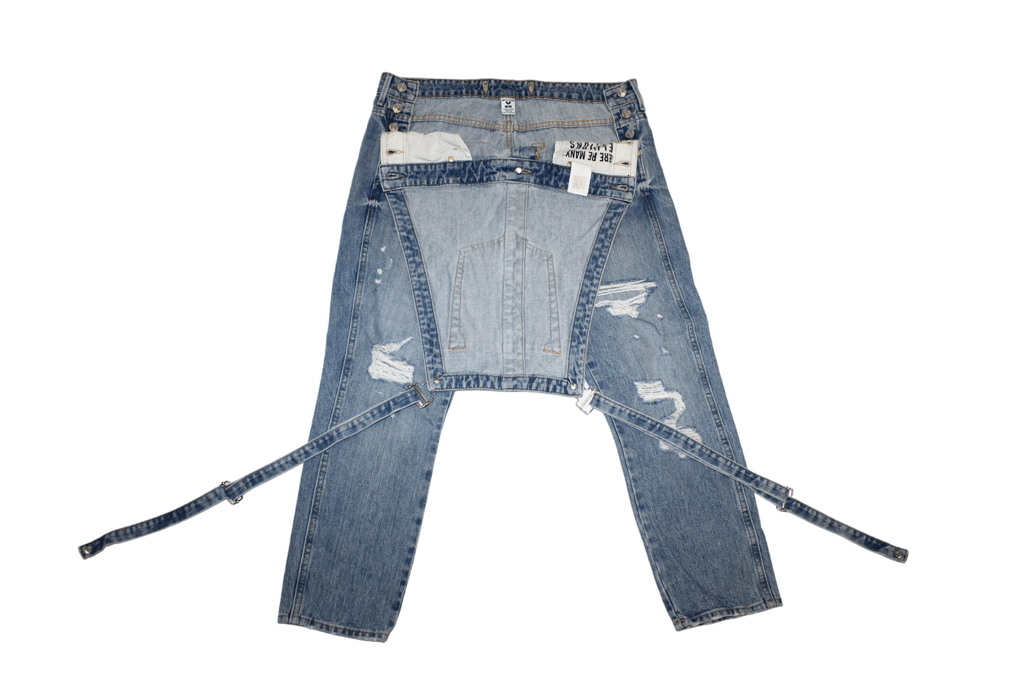 True Religion True Religion Distressed Faded Blue Denim Tapered Overall Size US 30 / EU 46 - 9 Thumbnail