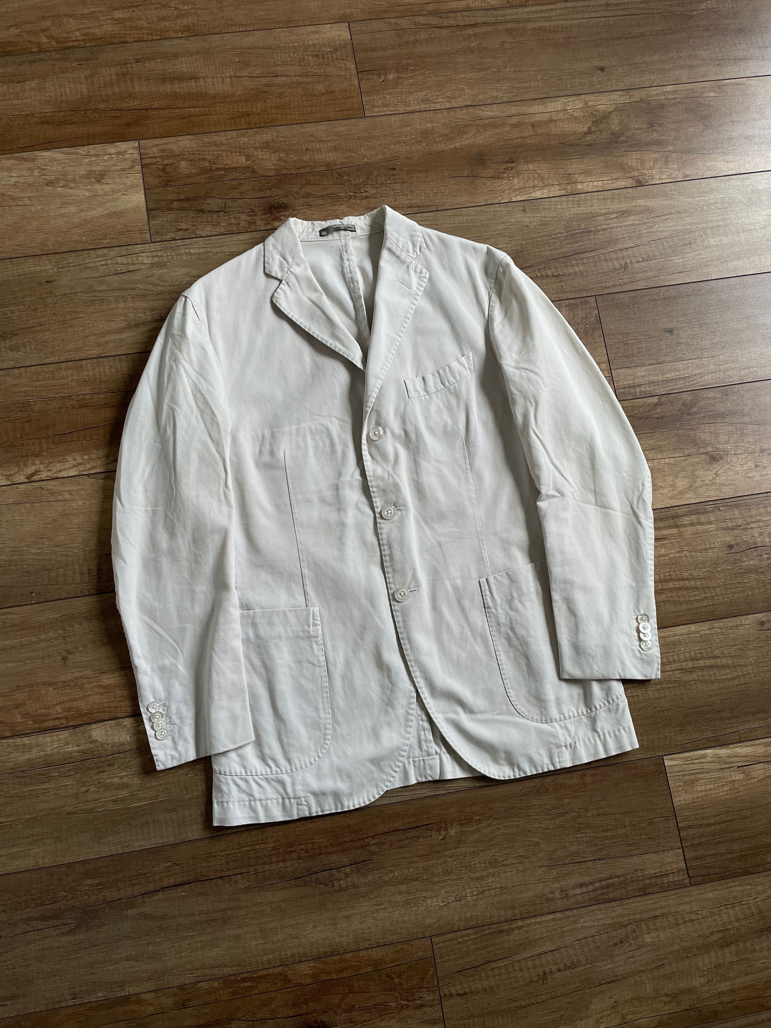 Boglioli Boglioli Unstructured Cotton Blazer Cream sz.50R Size 50R - 1 Thumbnail
