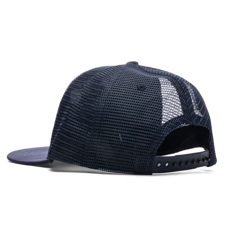 Rhude Rhude CELLIER TRUCKER HAT NAVY/CREAM Leather Front Size ONE SIZE - 3 Thumbnail