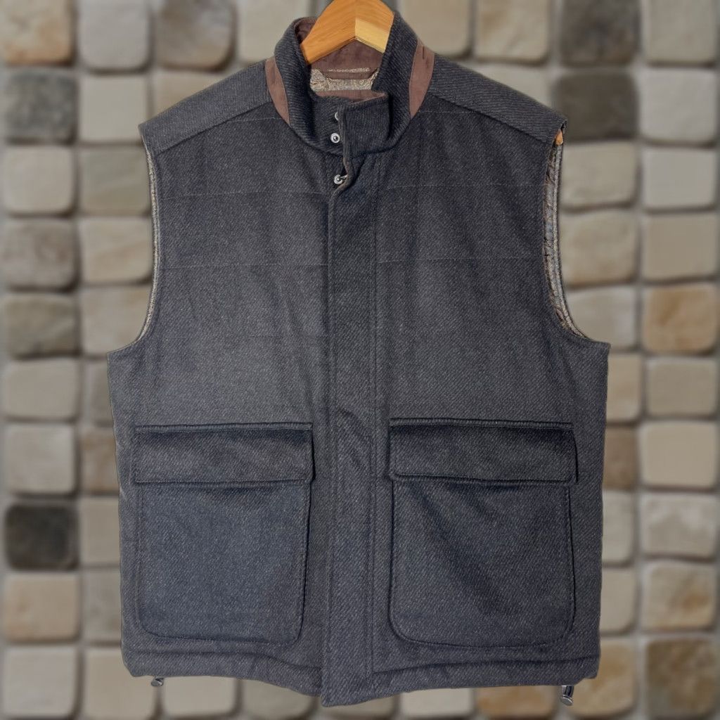 Robert Talbott VINTAGE Robert Talbott Mariposa Vest Wool Cashmere Full Zip Mens M Brown Solid City Classic Designer Size US M / EU 48-50 / 2 - 1 Thumbnail