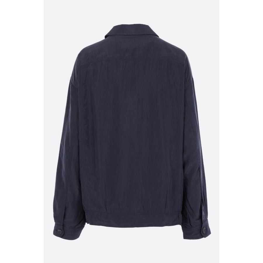 Prada PRADA Blue Washed Silk Oversize Jacket New & Authentic (Wome Size S / US 4 / IT 40 - 2 Thumbnail