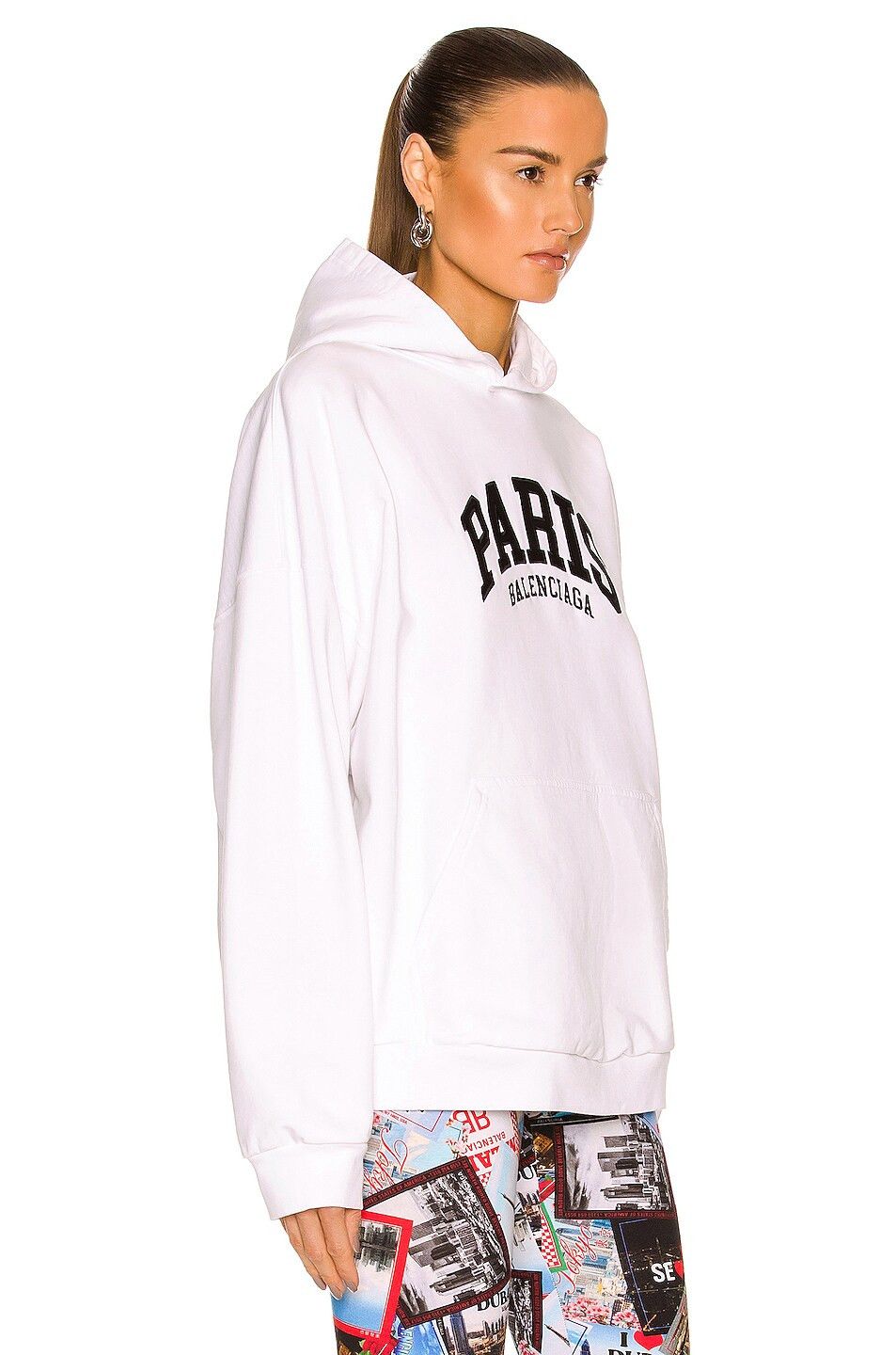 Balenciaga o1mt1gz1124 Cities Paris Hoodie Wide Fit in White Size XS / US 0-2 / IT 36-38 - 2 Thumbnail