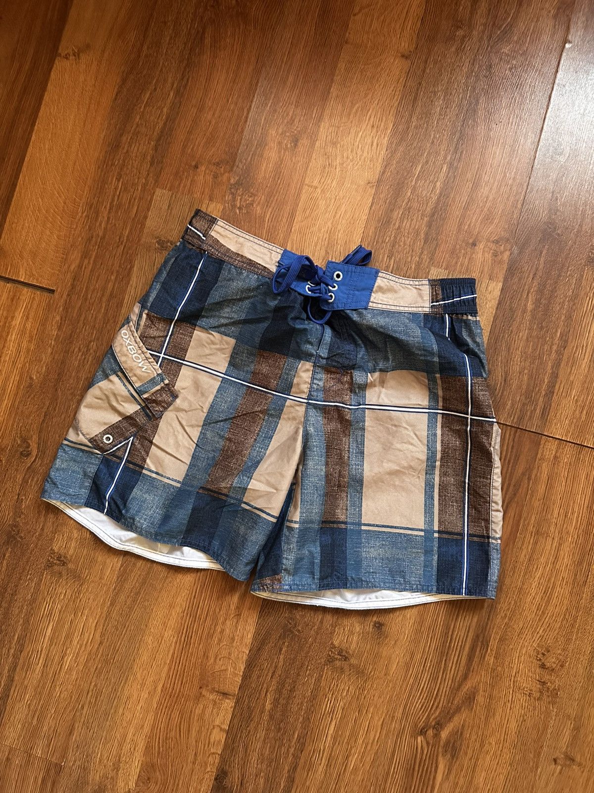 Oxbow Oxbow Archive Plaid Board Shorts Surf Style Blue/Earth Tones Size US 32 / EU 48 - 2 Thumbnail