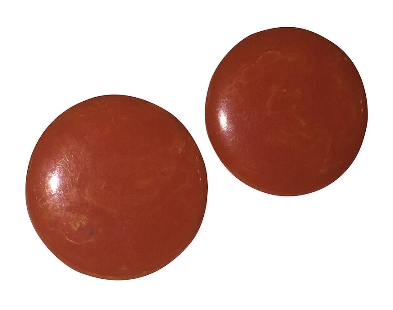 Designer Orange Swirl Round Bakelite Clip On Earrings Size ONE SIZE - 3 Thumbnail