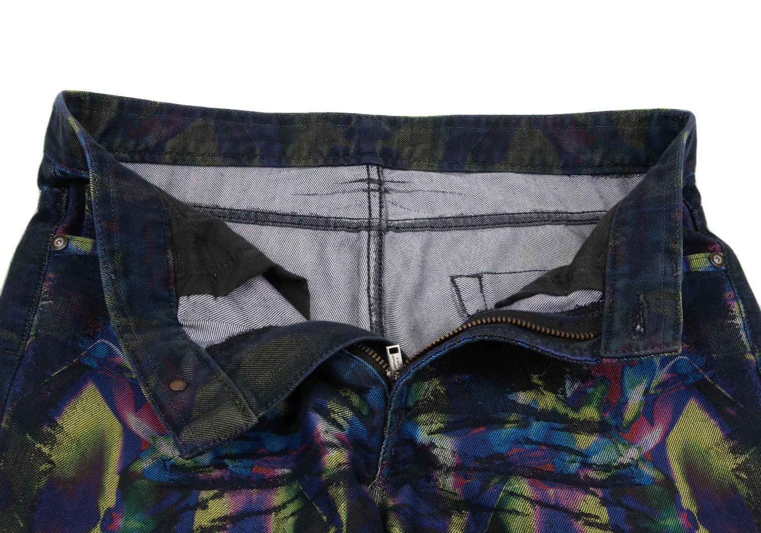 Issey Miyake Kaleidoscope Jacquard Washed Denim Pants in Blue Multi Size US 30 / EU 46 - 7 Thumbnail
