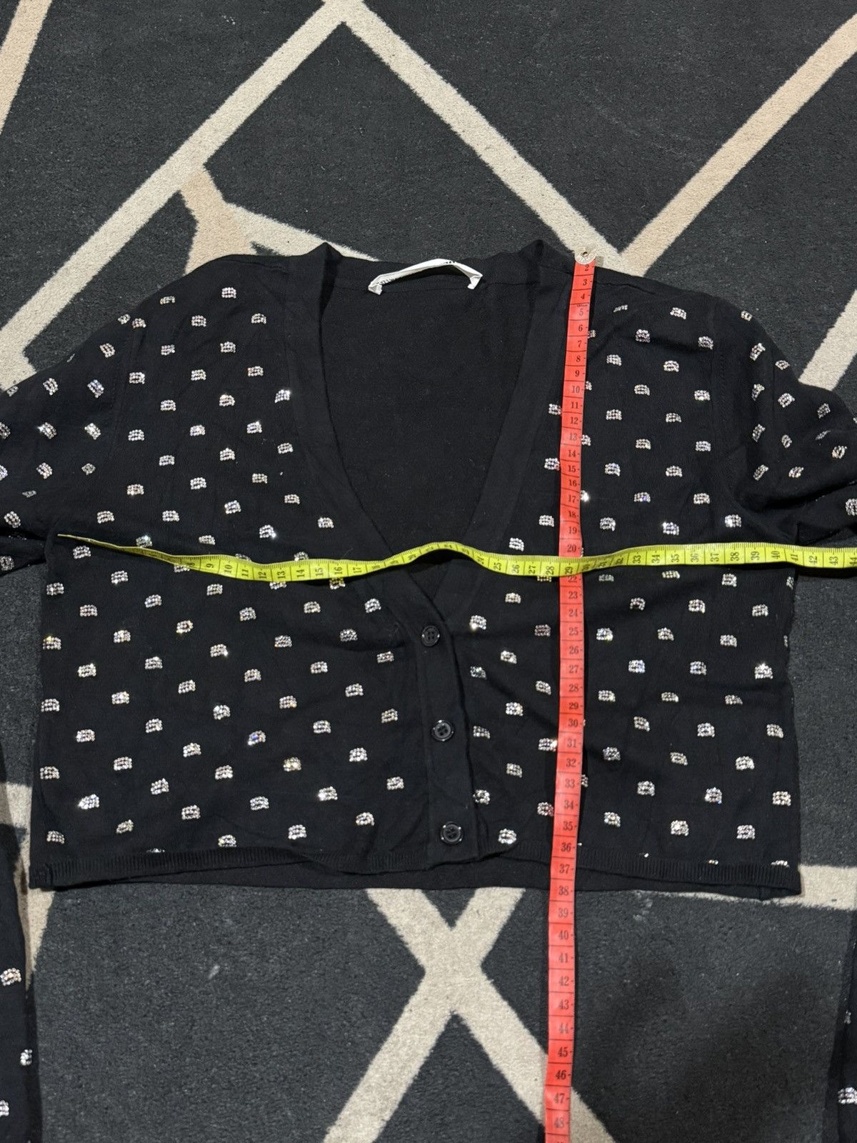 Alexander Wang V-NECK CROPPED CARDIGAN IN CRYSTAL Size S / US 4 / IT 40 - 7 Thumbnail