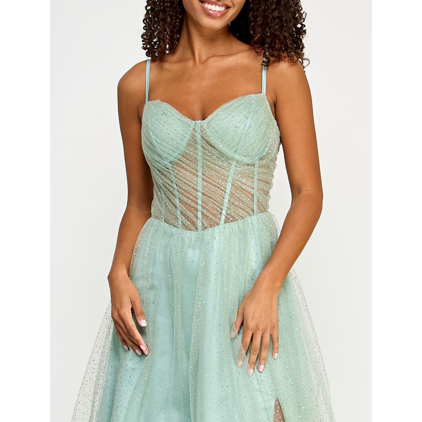 Other B Darlin Juniors' Glitter Mesh Corset Ball Gown Size 11/12 Size M / US 6-8 / IT 42-44 - 4 Thumbnail