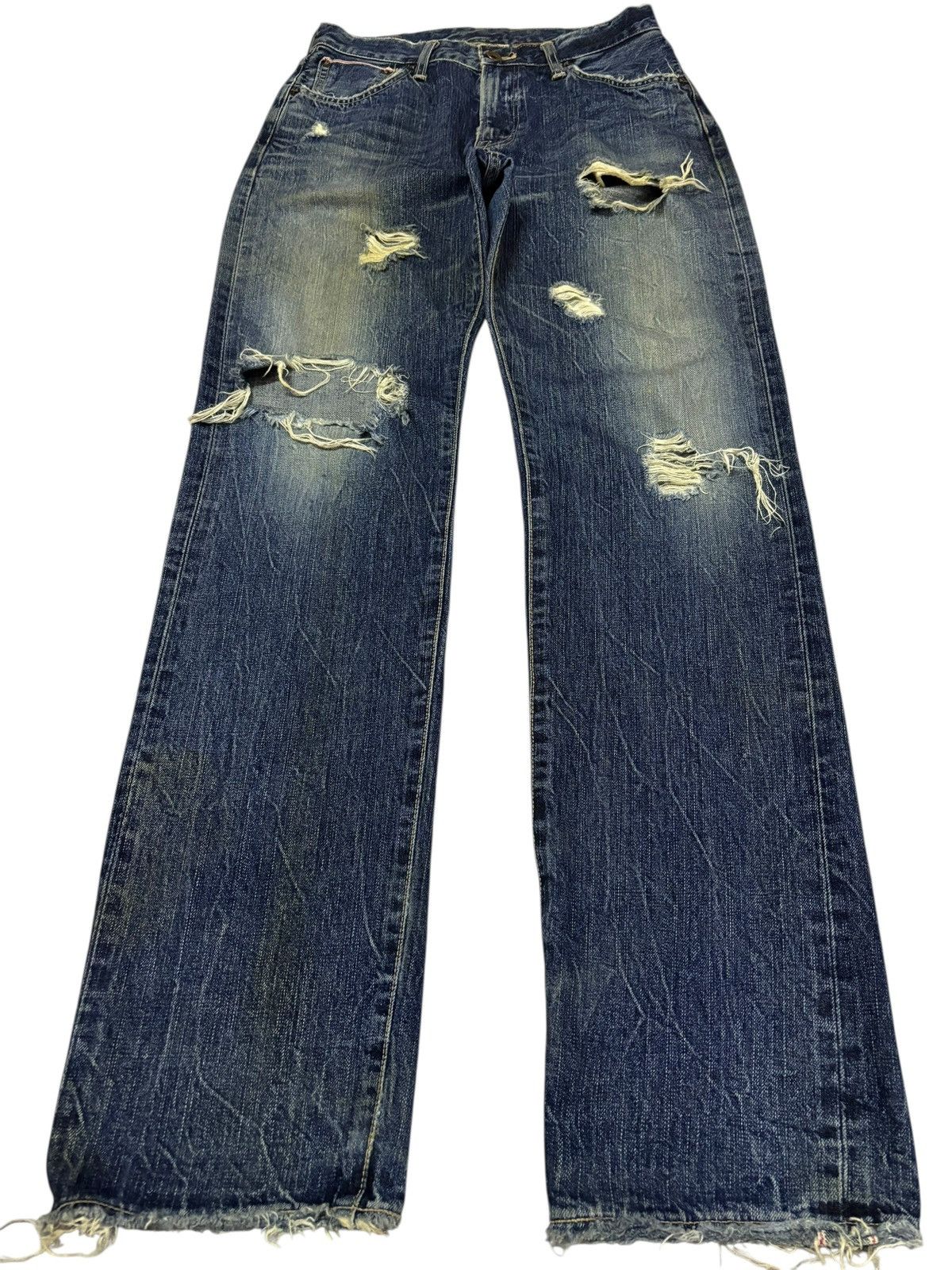 Edwin Vtg Edwin Japan 505 Selvedge Distressed Jeans Size US 28 / EU 44 - 2 Thumbnail