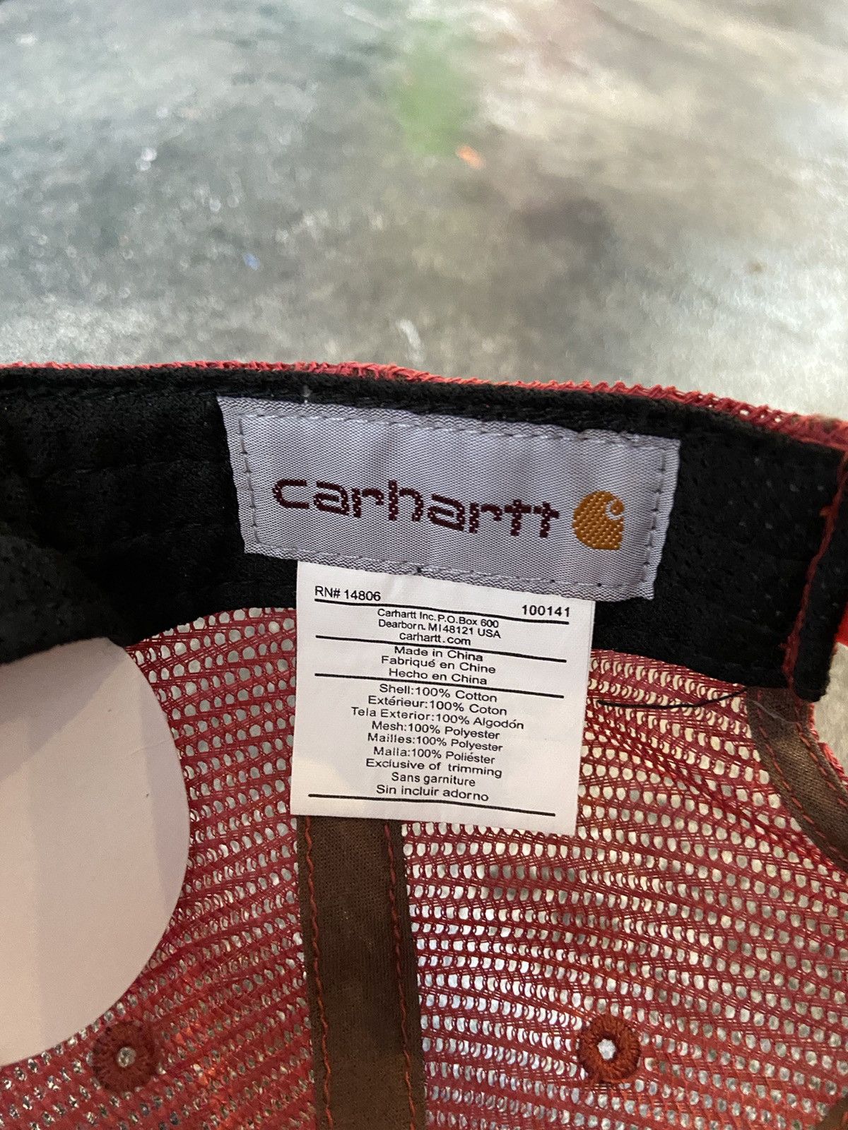Carhartt × Carhartt Wip Carhartt Mesh Logo Trucker Cap Barn Red Size ONE SIZE - 5 Thumbnail
