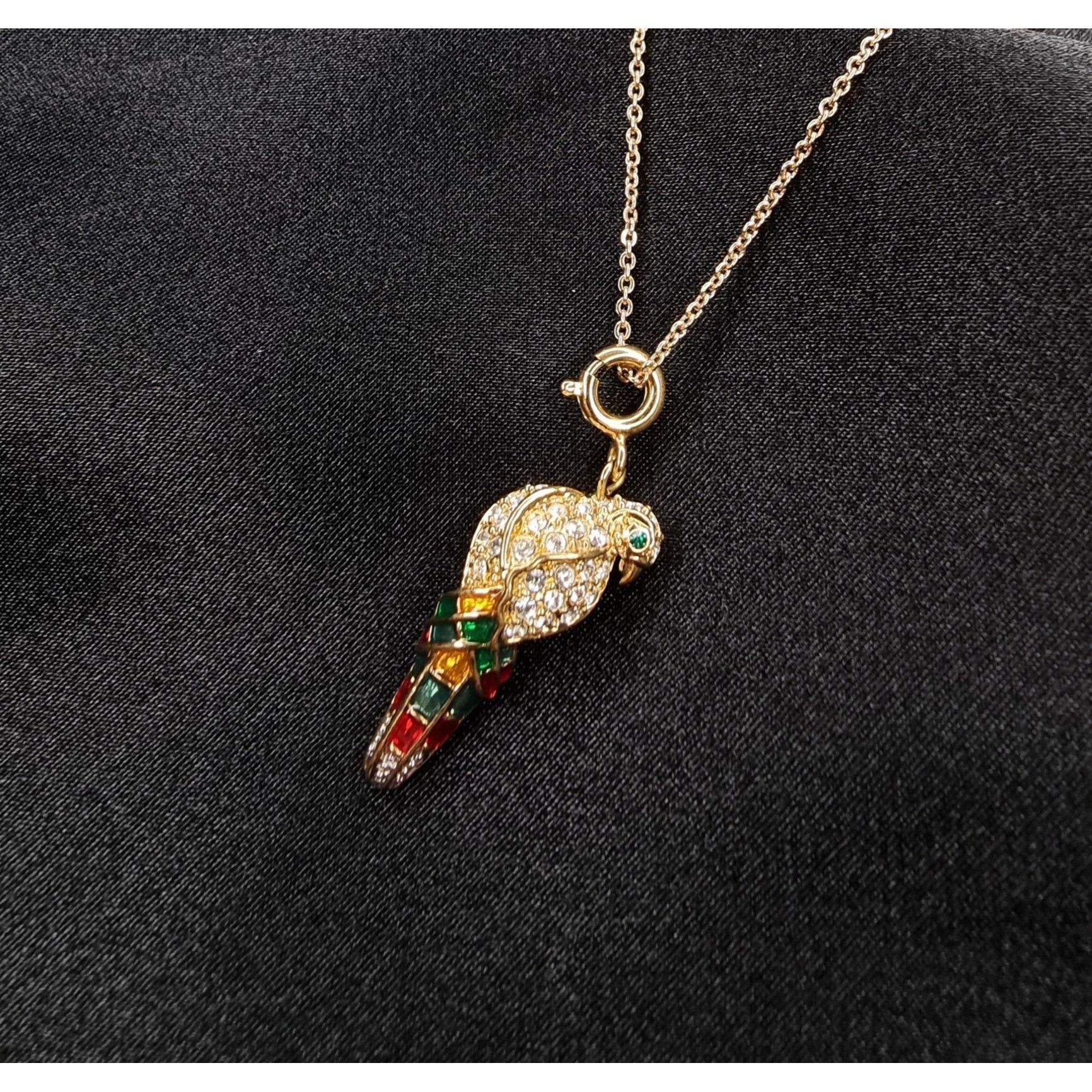 Vintage Vintage Nolan Miller Gold-Tone Parrot Pendant Necklace With Size ONE SIZE - 2 Thumbnail