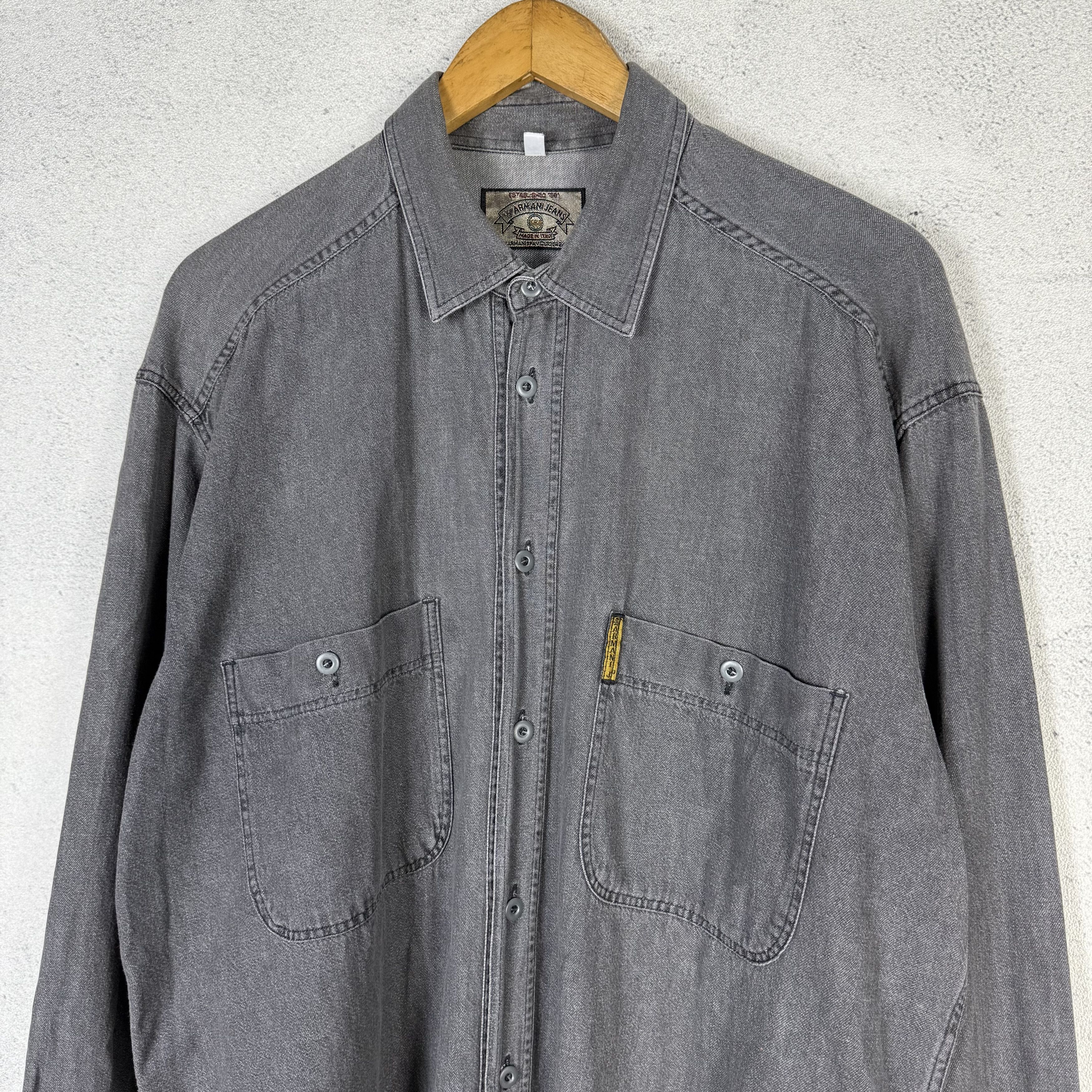 Armani Vintage 90s Armani Jeans Shirt Size US M / EU 48-50 / 2 - 2 Thumbnail