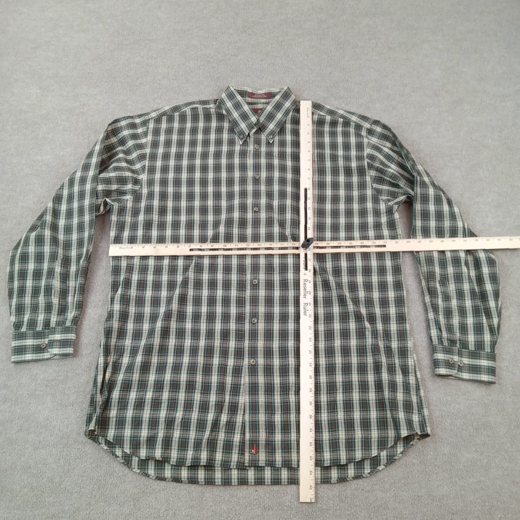 Nordstrom Nordstrom Shirt Mens XL Tall Beige Green Plaid Long Sleeve Button Up - Vintage? No Size US XL / EU 56 / 4 - 2 Thumbnail