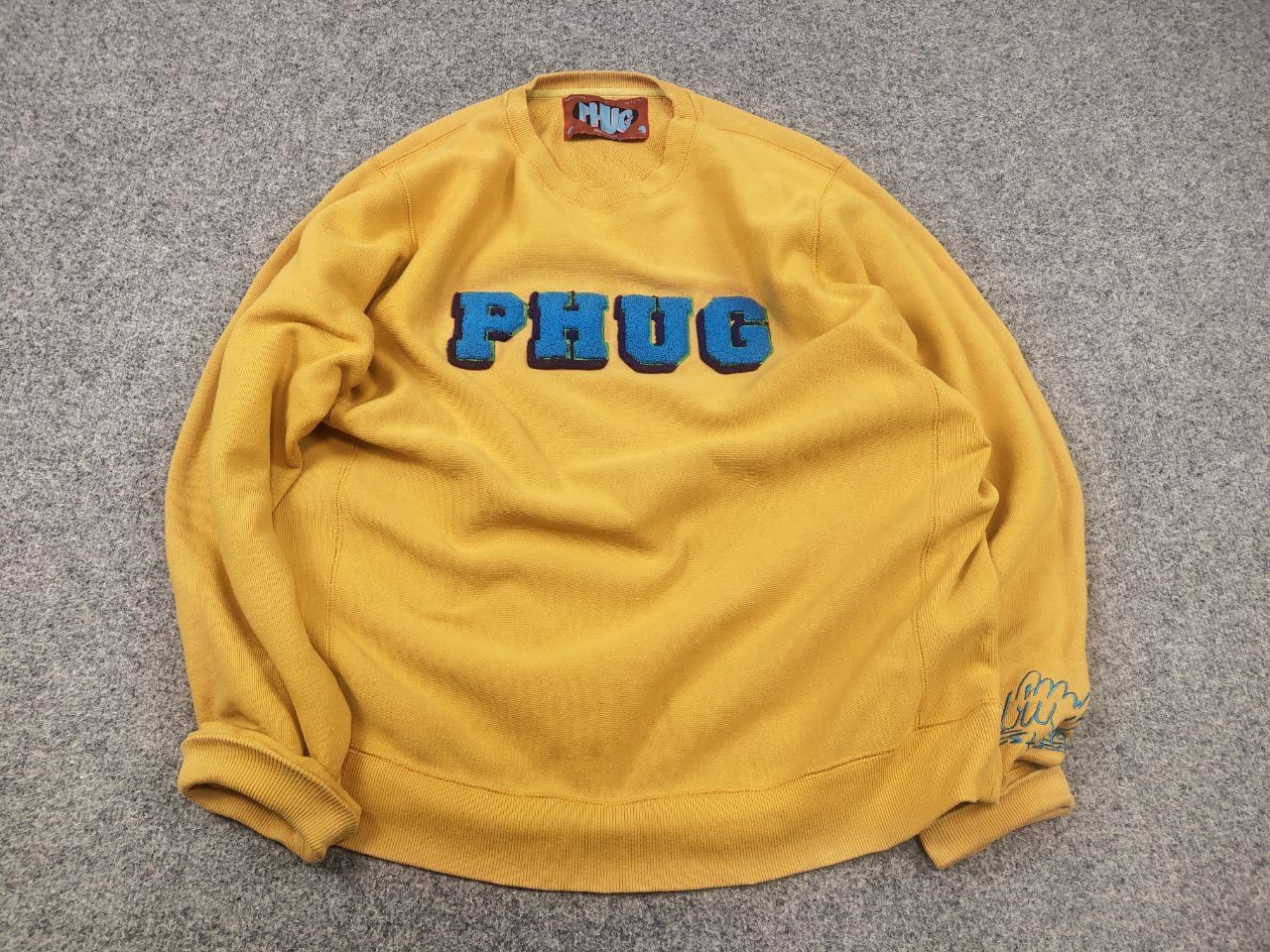 Vintage PHUG Yellow Embroidered volumetric logo PHUGGERS Sweatshirt Size US M / EU 48-50 / 2 - 2 Thumbnail