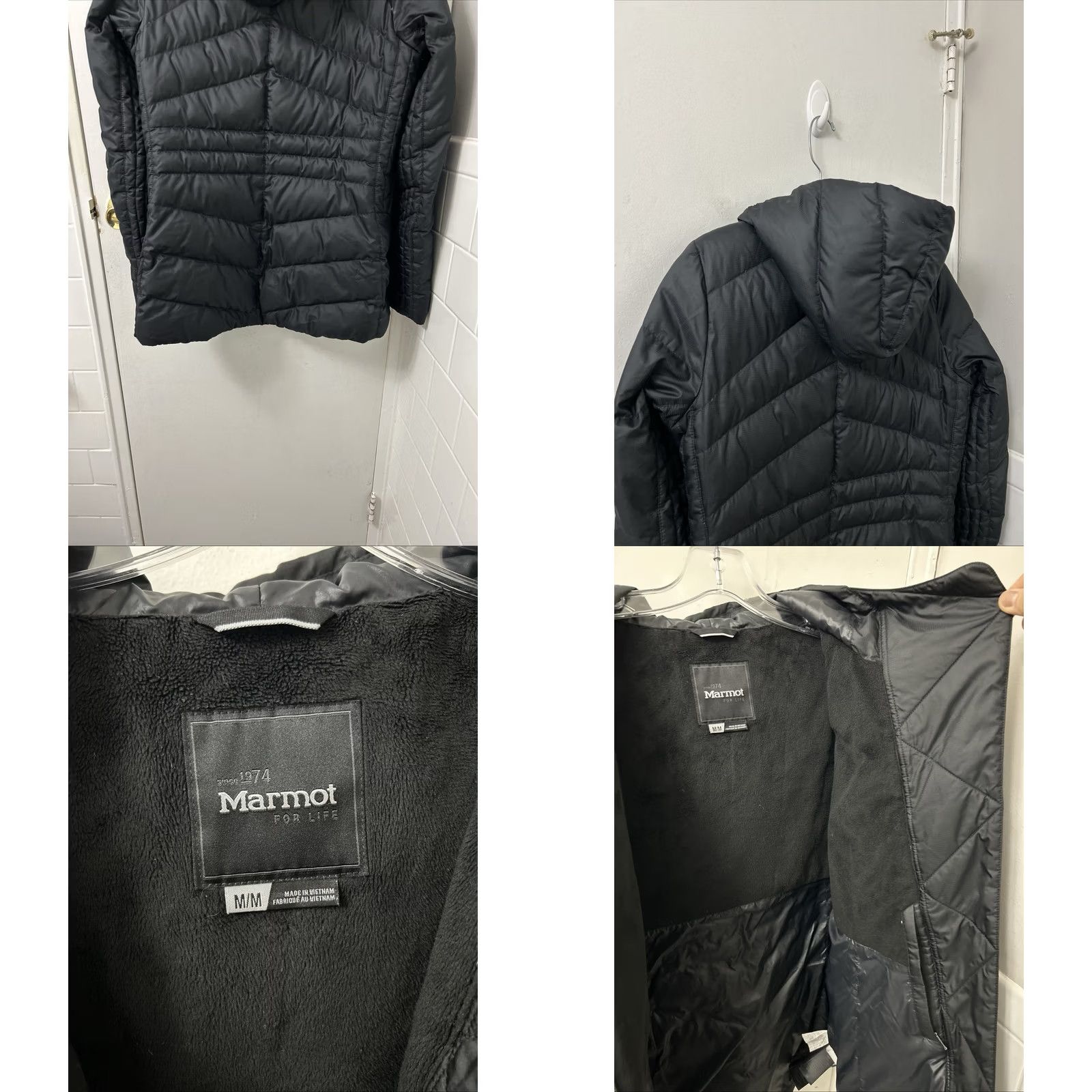 Marmot Marmot Puffer Jacket Womens Medium Black 700 Fill Down Fleece Lined Full Zip L/S Size M / US 6-8 / IT 42-44 - 8 Thumbnail