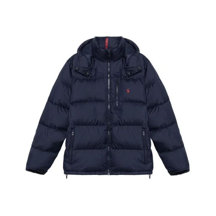 Polo Ralph Lauren Polo Ralph Lauren FW22 Navy Logo Detachable Hood Down Jacket Size US XL / EU 56 / 4 - 1 Thumbnail