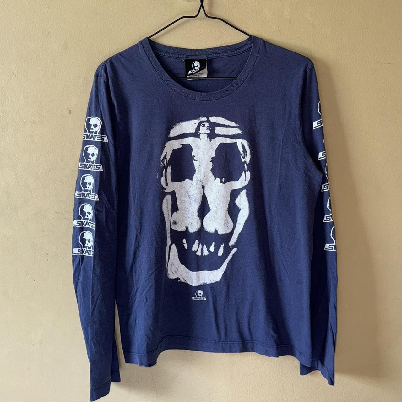 Vintage Y2K 2000s Skull Skates Salvador Dali Art Longsleeve Tee Size US S / EU 44-46 / 1 - 1 Thumbnail