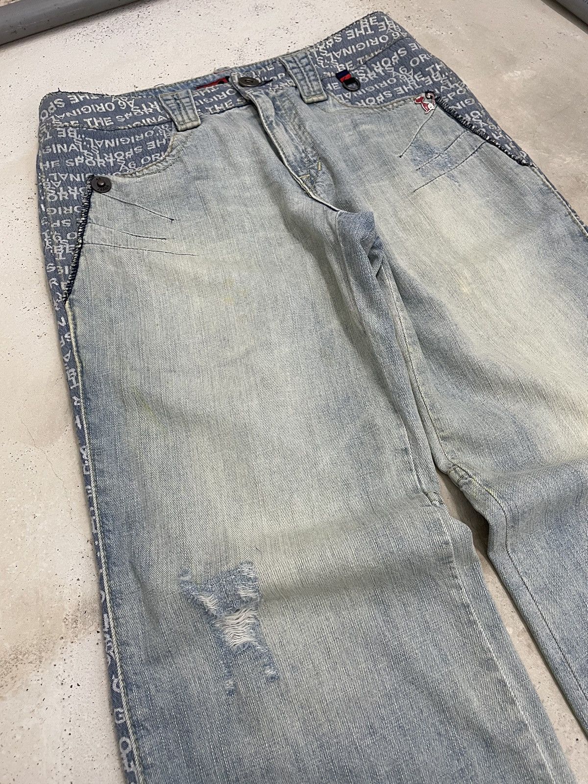 Hysteric Glamour Light Blue Mud Wash A6 Art Hysteric Style Distressed Denim Size US 30 / EU 46 - 8 Thumbnail