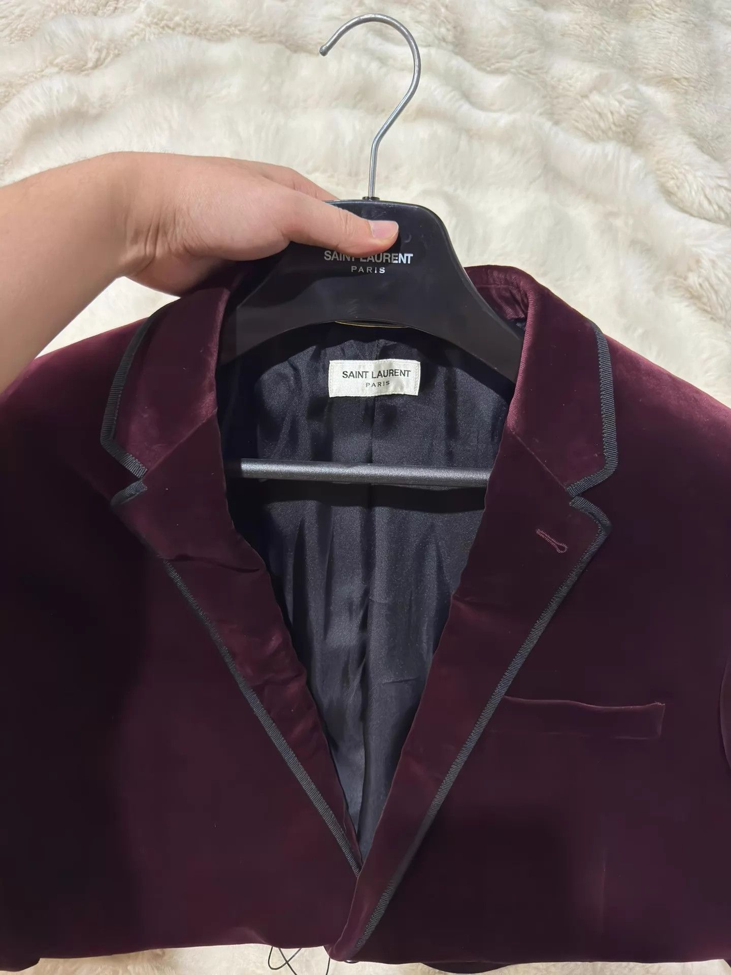 Saint Laurent Paris Saint Laurent Burgundy Velvet Suit Men's 54 New With Tags Size 54R - 3 Thumbnail