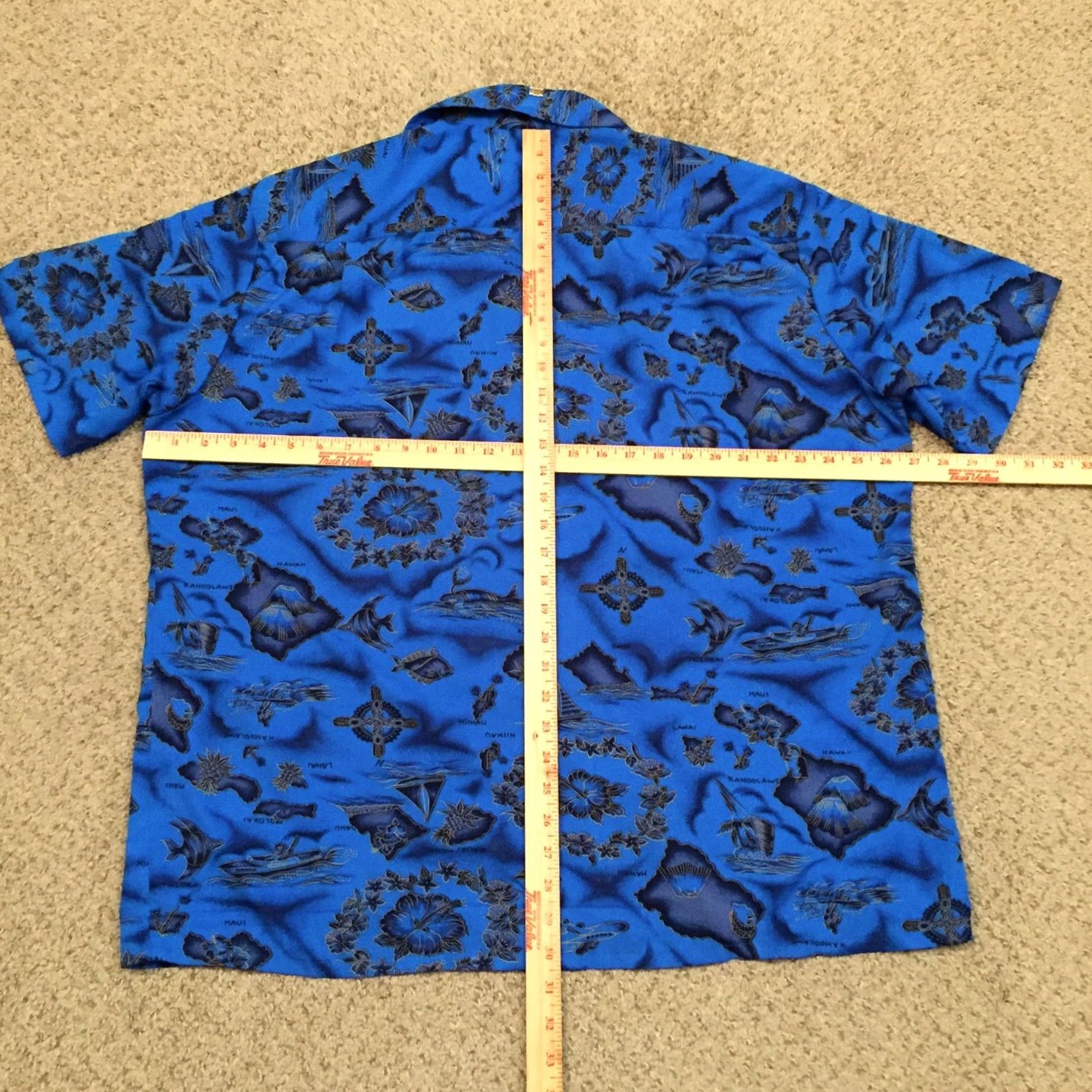 Vintage Kennington Hawaiian Shirt Mens XL Blue Short Sleeve Button-Up All Over Print Size US XL / EU 56 / 4 - 6 Thumbnail