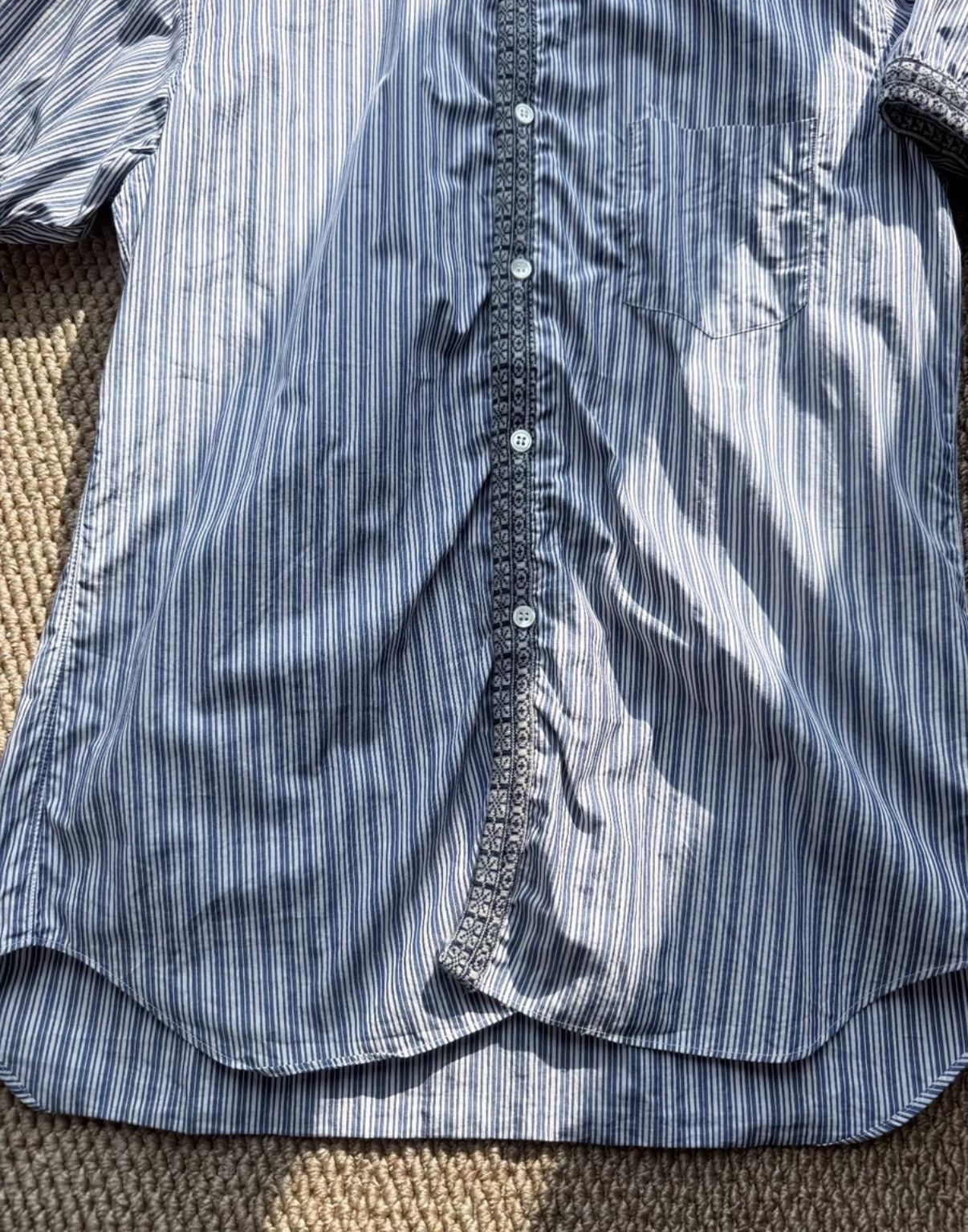Comme des Garcons COMME des GARÇONS Striped Ethnic Short Sleeve Shirt K23 Size US S / EU 44-46 / 1 - 3 Thumbnail