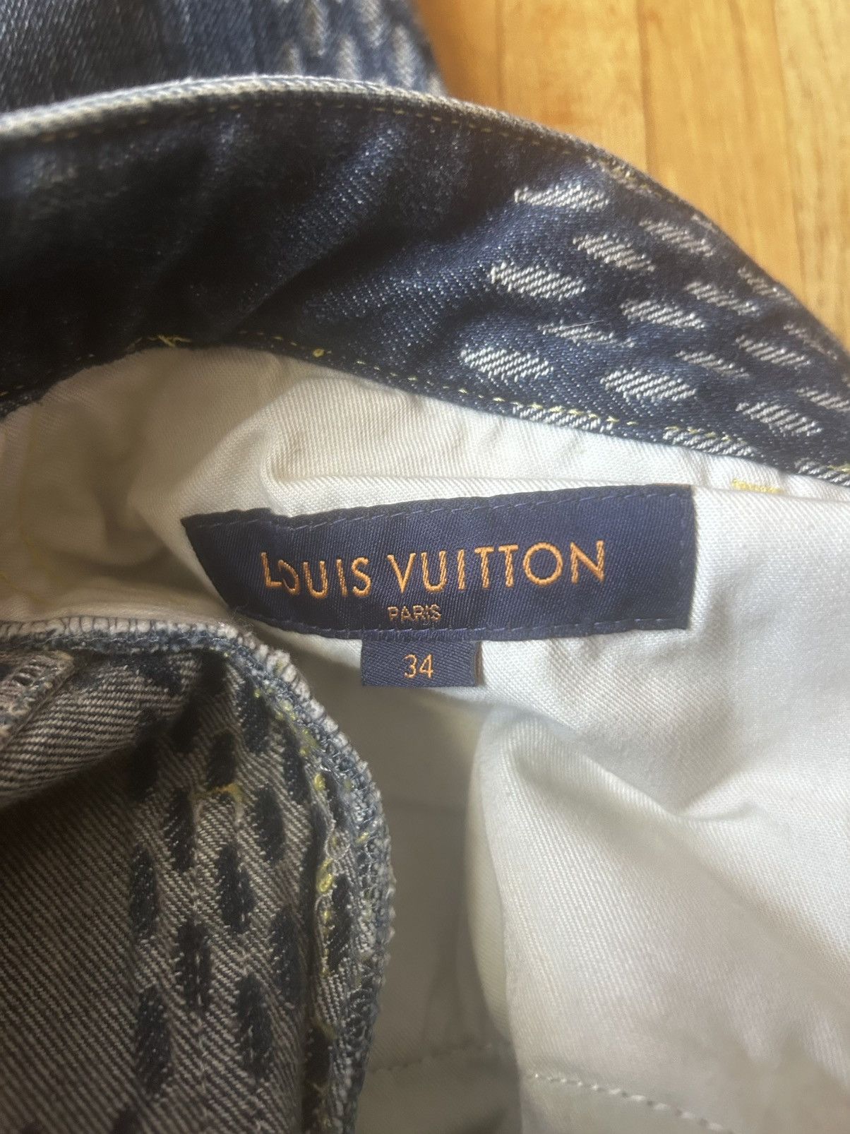 Louis Vuitton Louis Vuitton x Nigo Giant Damier Waves MNGM Denim Pants Size US 34 / EU 50 - 7 Thumbnail