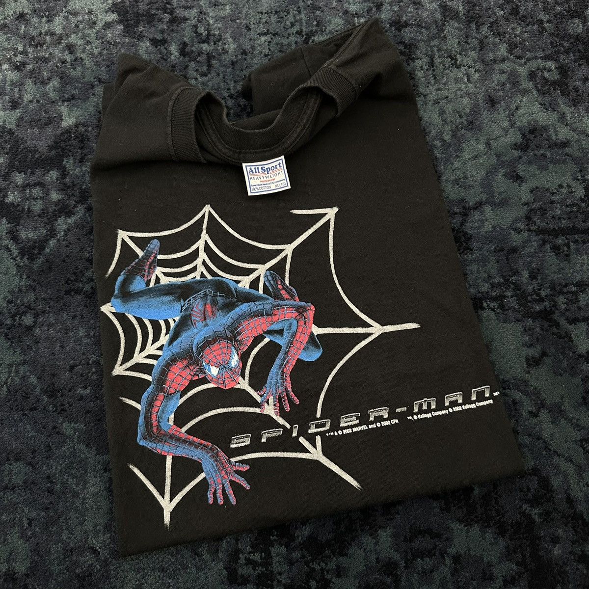 Vintage Vintage 2002 Marvel Spider-Man Movie Tee – AllSport Tag Size US XL / EU 56 / 4 - 2 Thumbnail