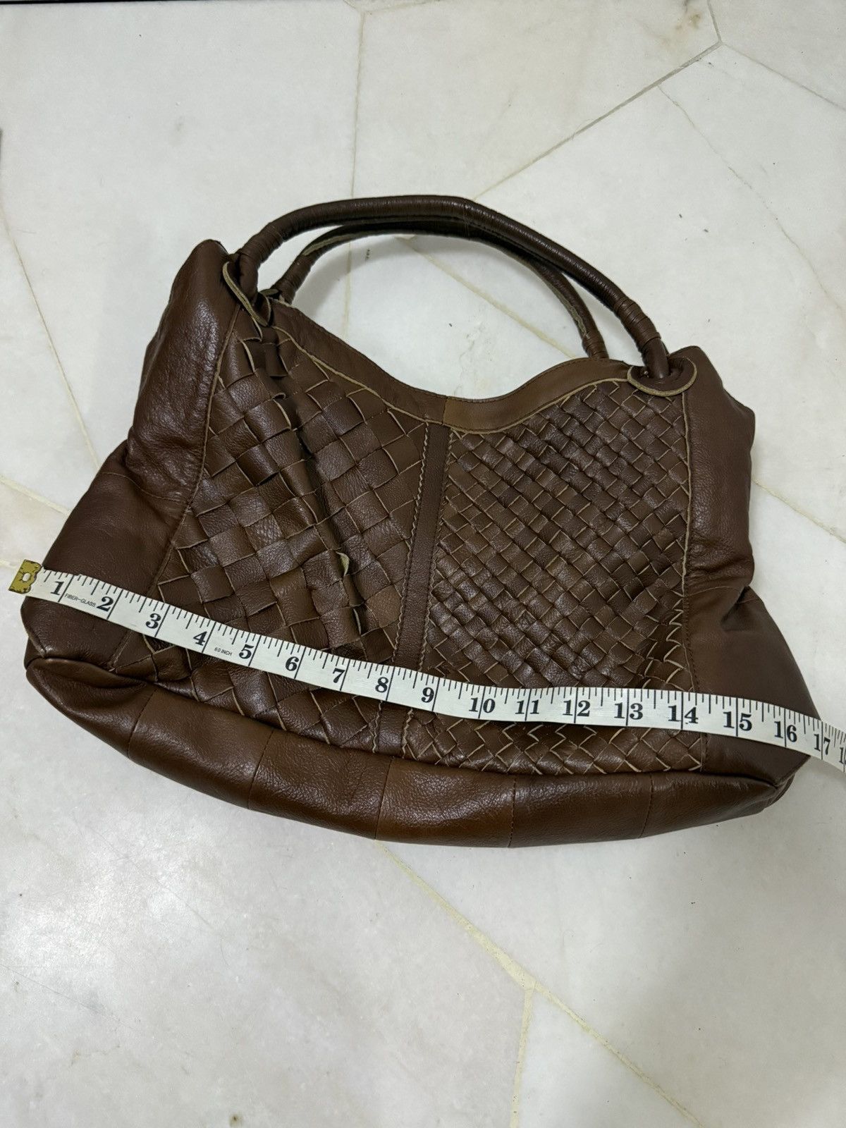 GOA Vintage GOA woven cowhide fully leather patina hand bag Size ONE SIZE - 7 Thumbnail