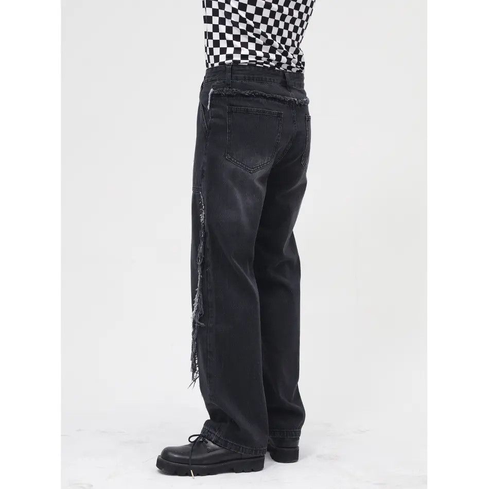 Japanese Brand Retro loose straight leg spliced jeans Size US 32 / EU 48 - 4 Thumbnail