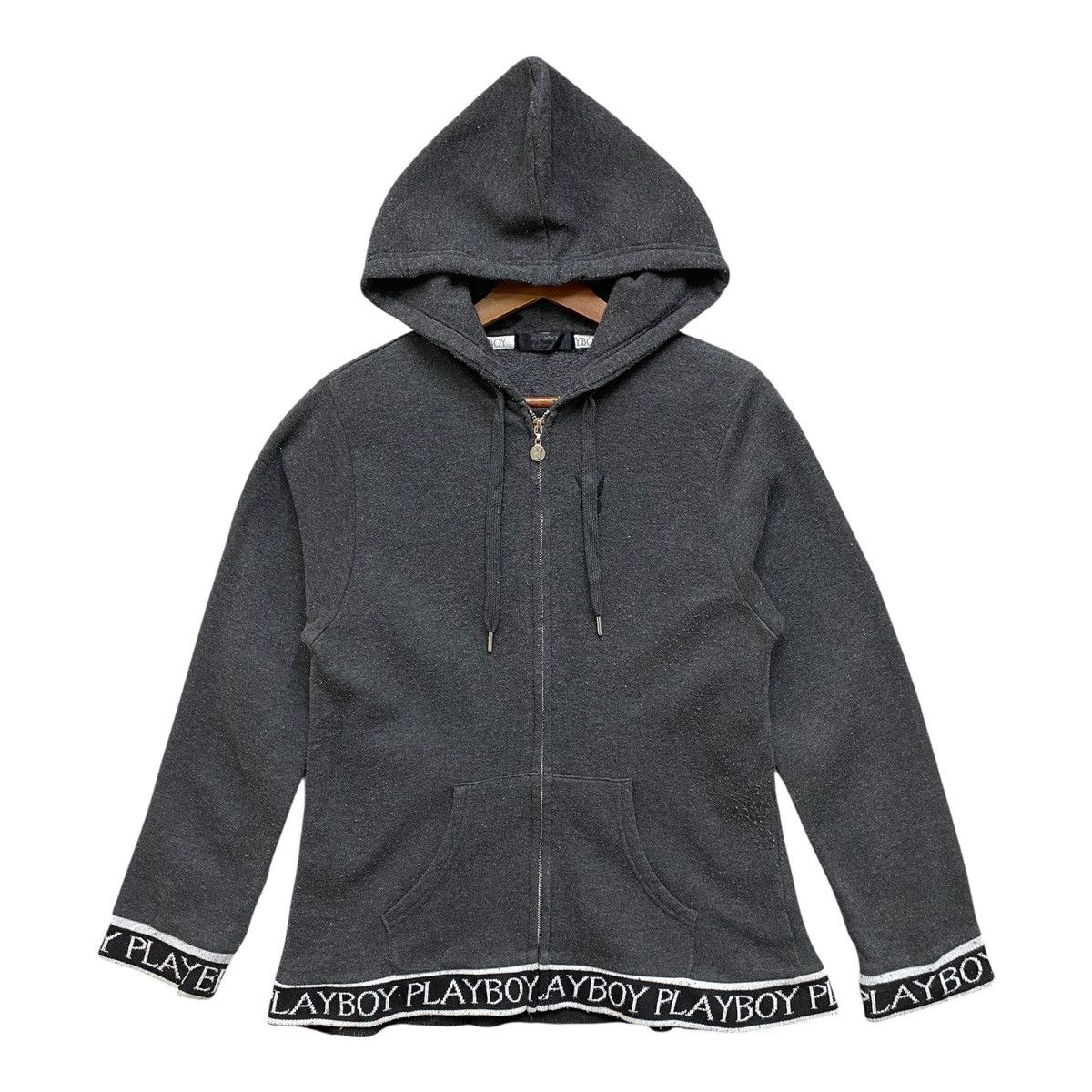 Playboy Vintage Playboy Monogram Tape Hoodie Full Zip Dark Grey L Size US L / EU 52-54 / 3 - 1 Thumbnail