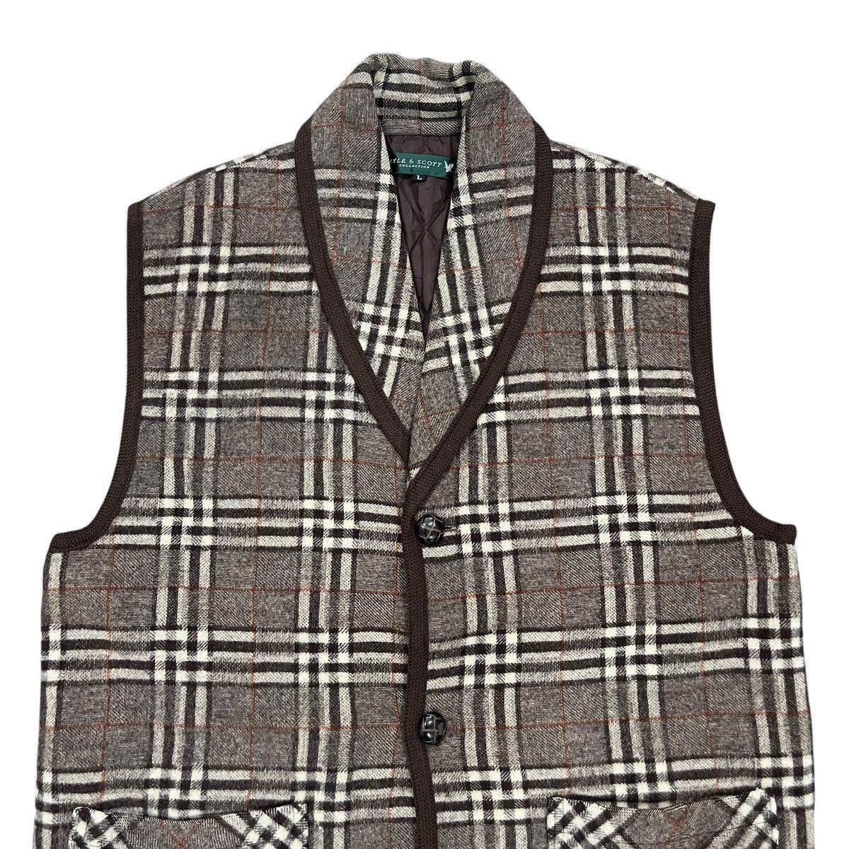 Lyle & Scott × Vintage Vintage Lyle & Scott Checked Wool Button Vest Size US L / EU 52-54 / 3 - 2 Thumbnail