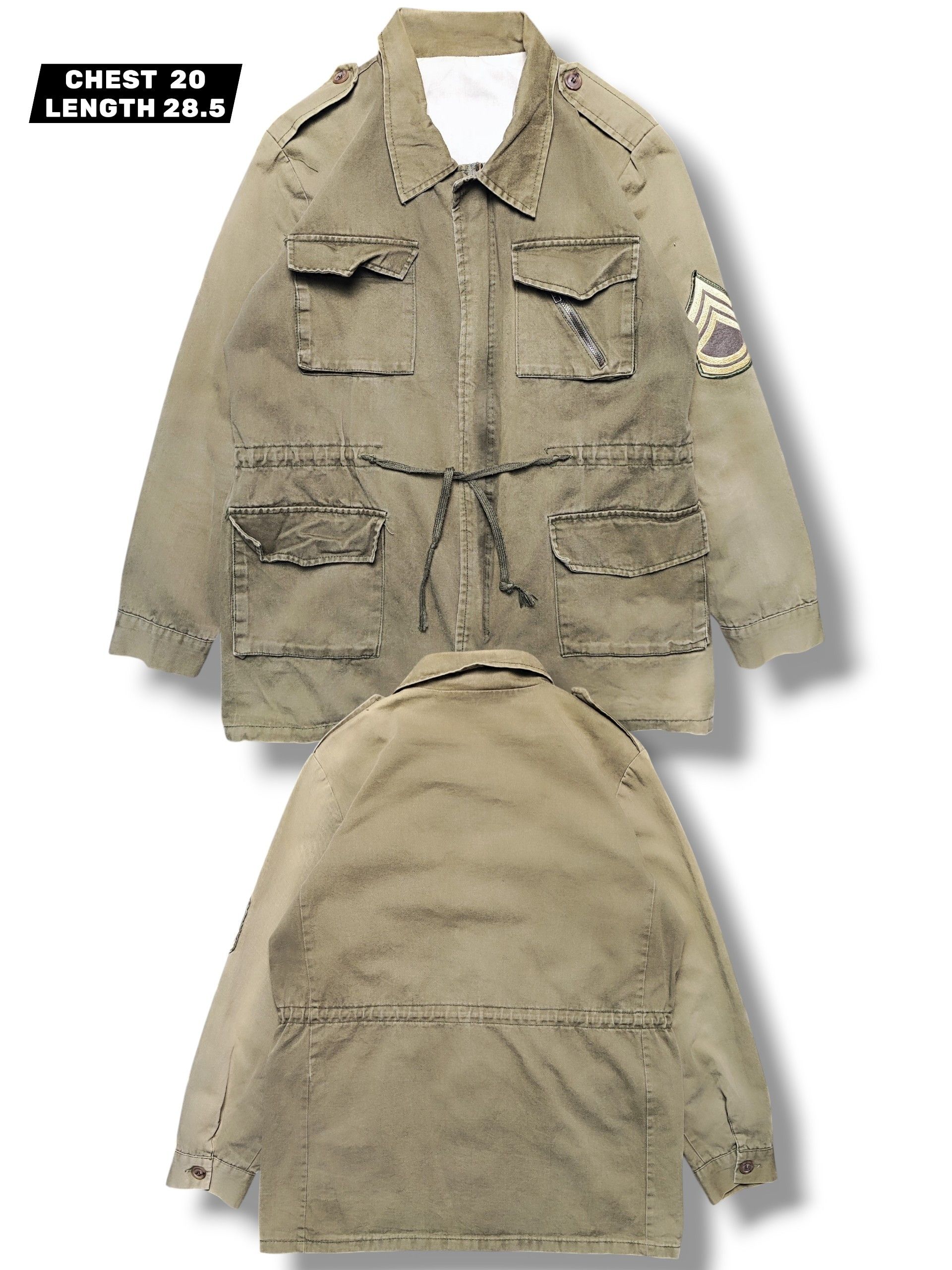 Vintage Vintage Faded Olive Military Field Jacket Utility Coat Size US M / EU 48-50 / 2 - 1 Thumbnail