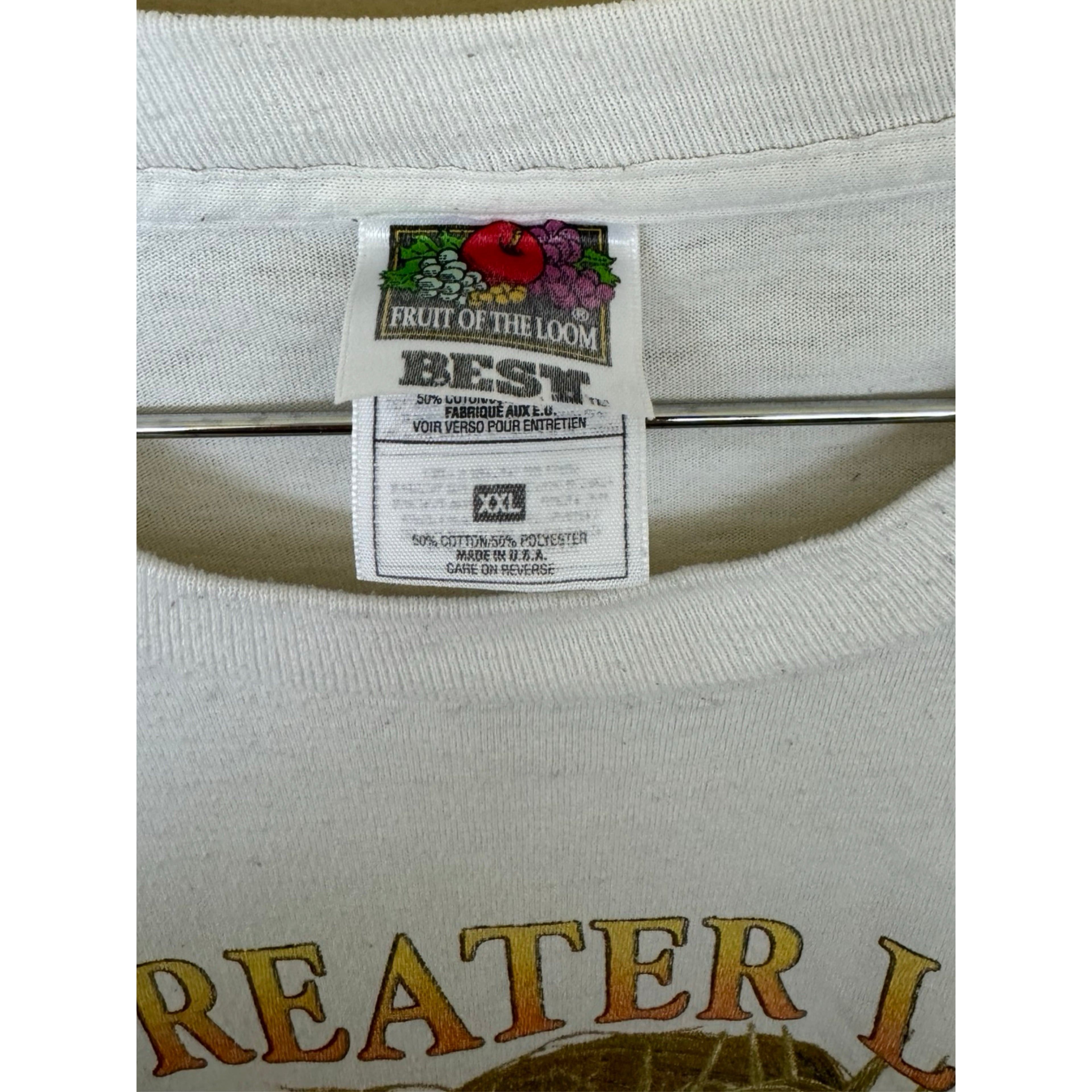 トップス 90s Vintage Jesus \"No Greater Love\" Vintage Made In USA Single Stitch Jesus No Greater Love