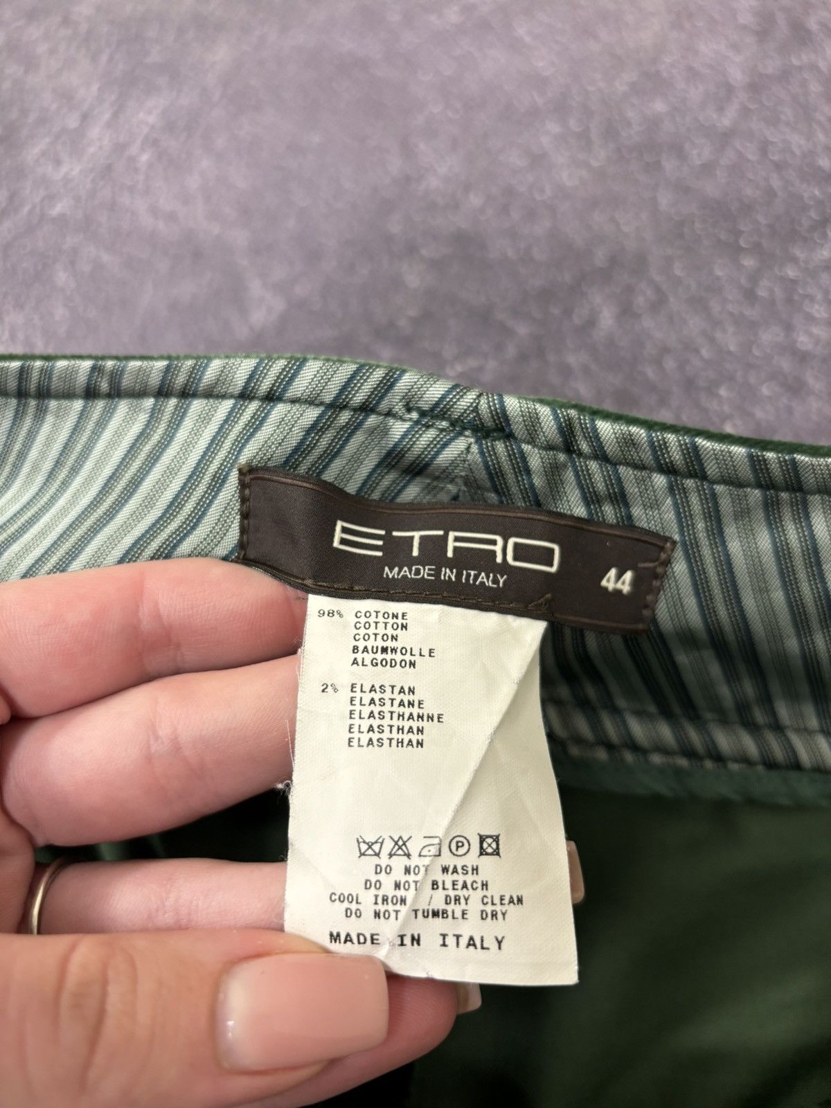 Etro Etro Velour Velvet Emerald Green Plush Women’s Luxury Pants Size 30" / US 8 / IT 44 - 17 Thumbnail
