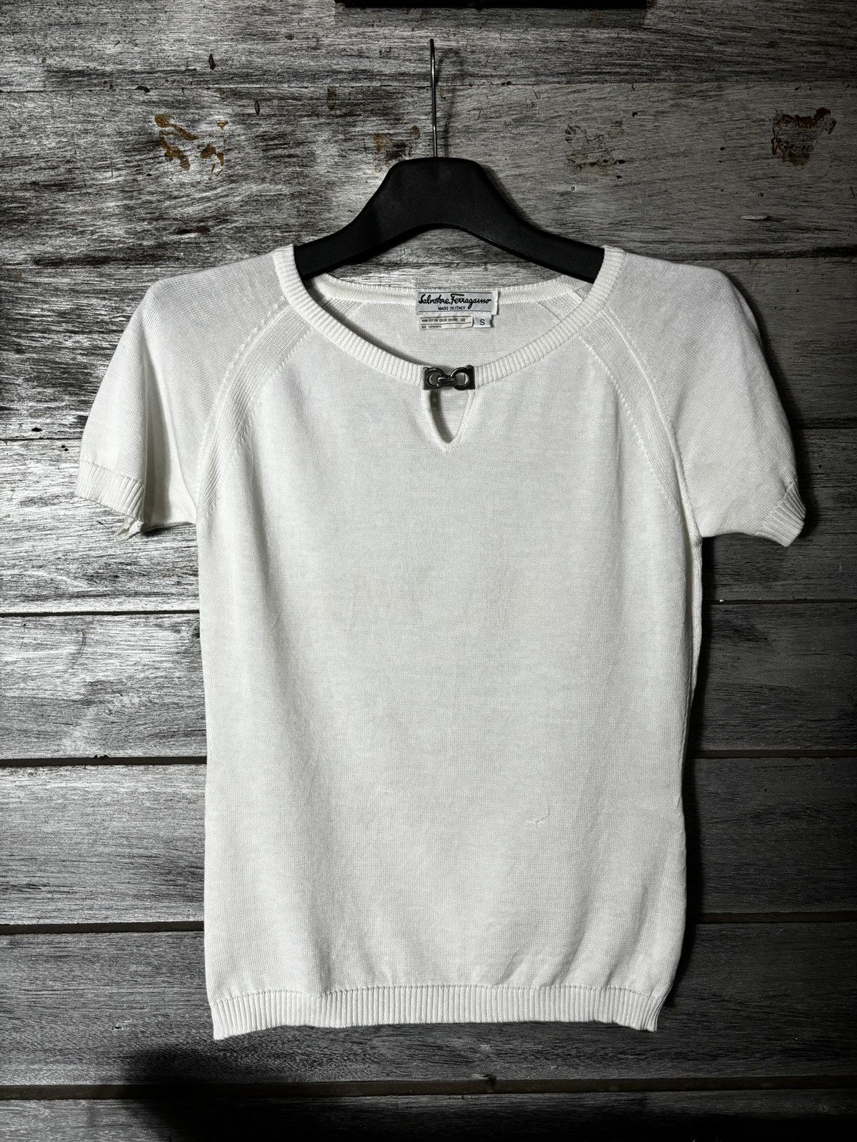 Salvatore Ferragamo Vintage Salvatore Ferragamo Short Sleeve Knit Size S / US 4 / IT 40 - 1 Thumbnail