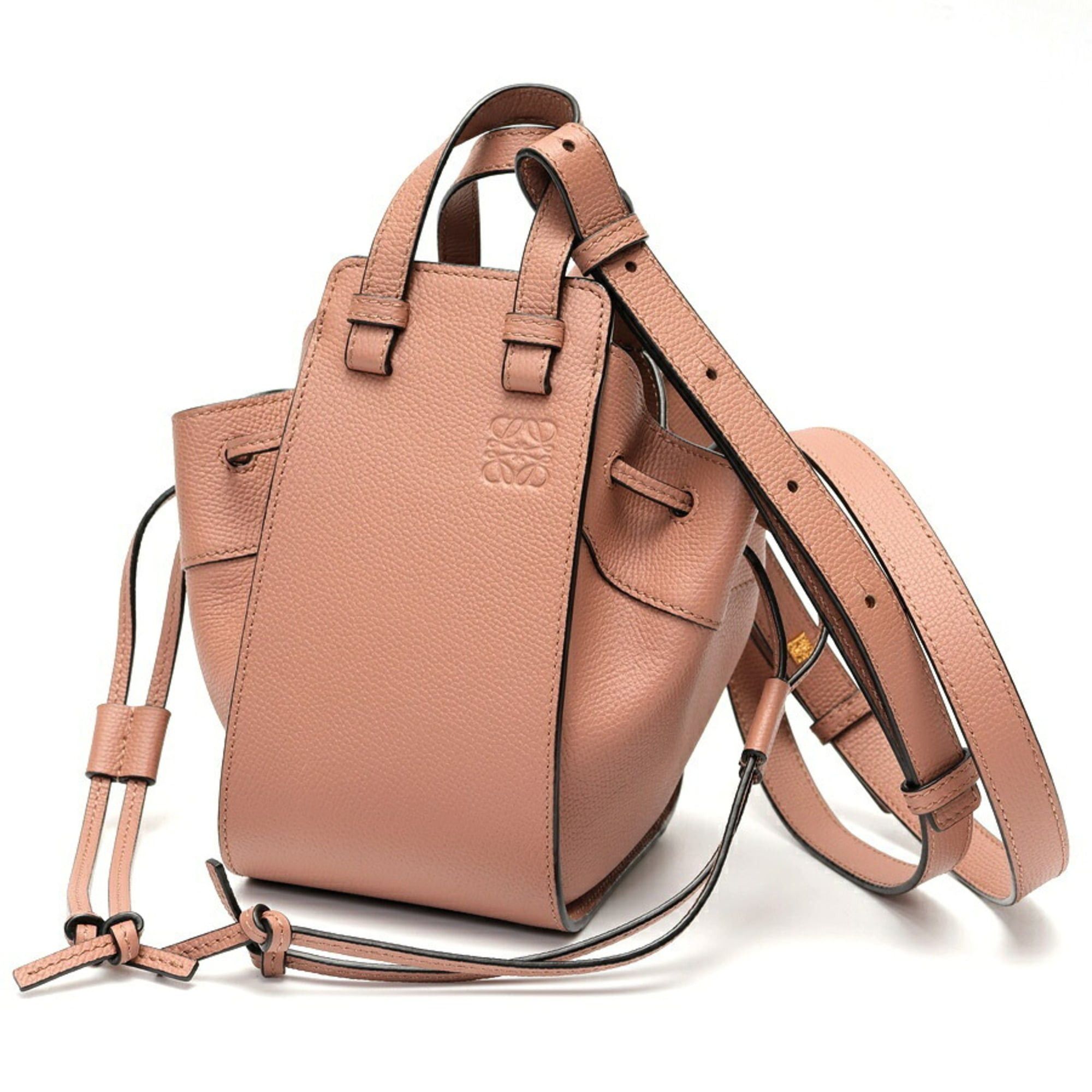 Loewe LOEWE Hammock Drawstring Bag Mini A538V07X10 in Pink Beige Calfskin Size ONE SIZE - 1 Thumbnail