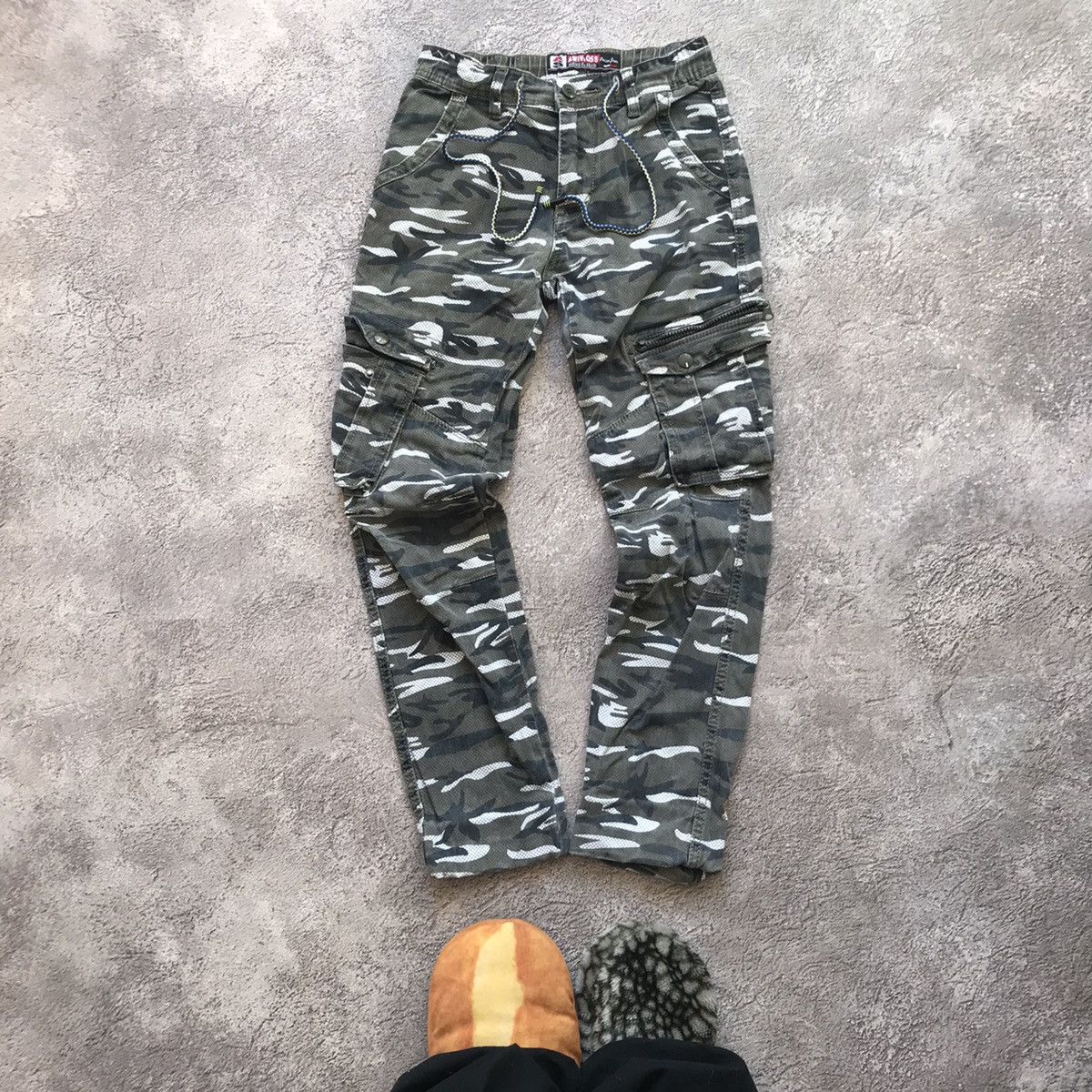 Vintage Vintage 90s Baggy Camo Cargo Pants Parachute Grunge Faded 28 Size US 28 / EU 44 - 2 Thumbnail