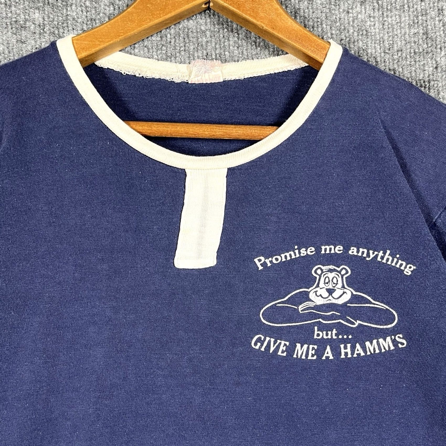 Champion VINTAGE Champion Hamm's Beer Champion T Shirt Mens M Blue Graphic Tee 60s Sportswear Mens Size US M / EU 48-50 / 2 - 2 Thumbnail
