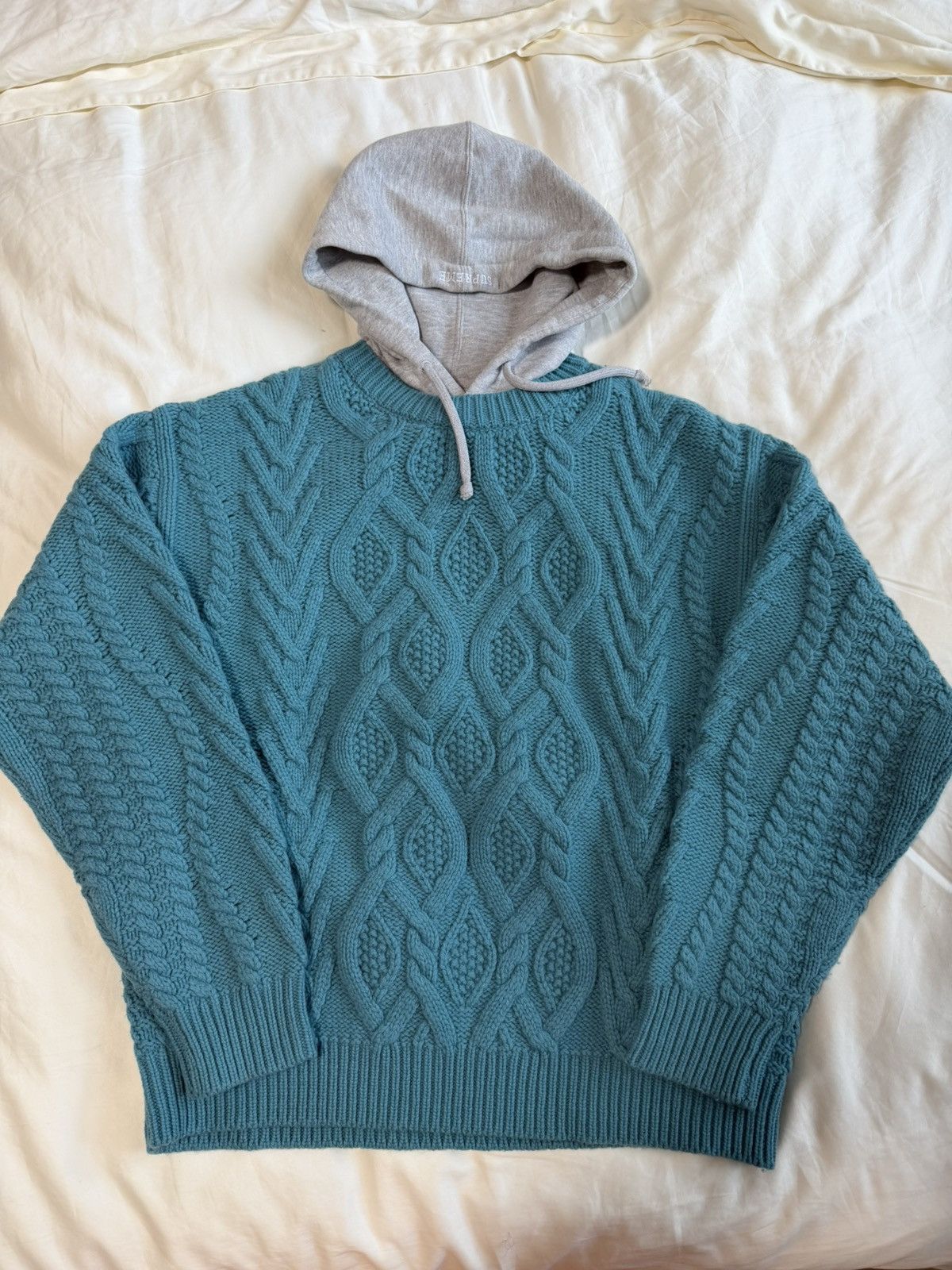 Supreme cable hooded sweatshirt