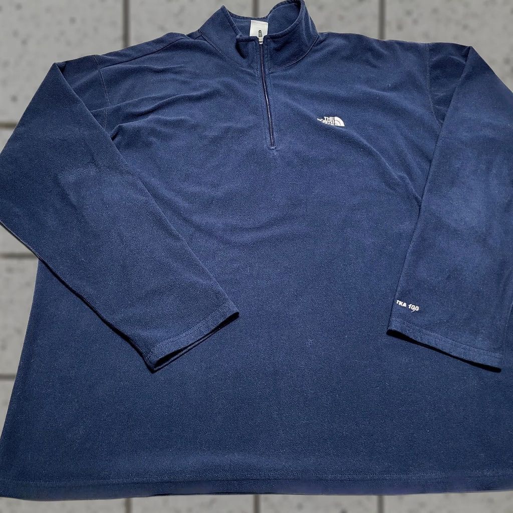 The North Face The North Face Sweater Men XL Blue 1/4 Zip Fleece Pullover Mock Neck Logo Embroidered Long Sleeve Size US XL / EU 56 / 4 - 1 Thumbnail
