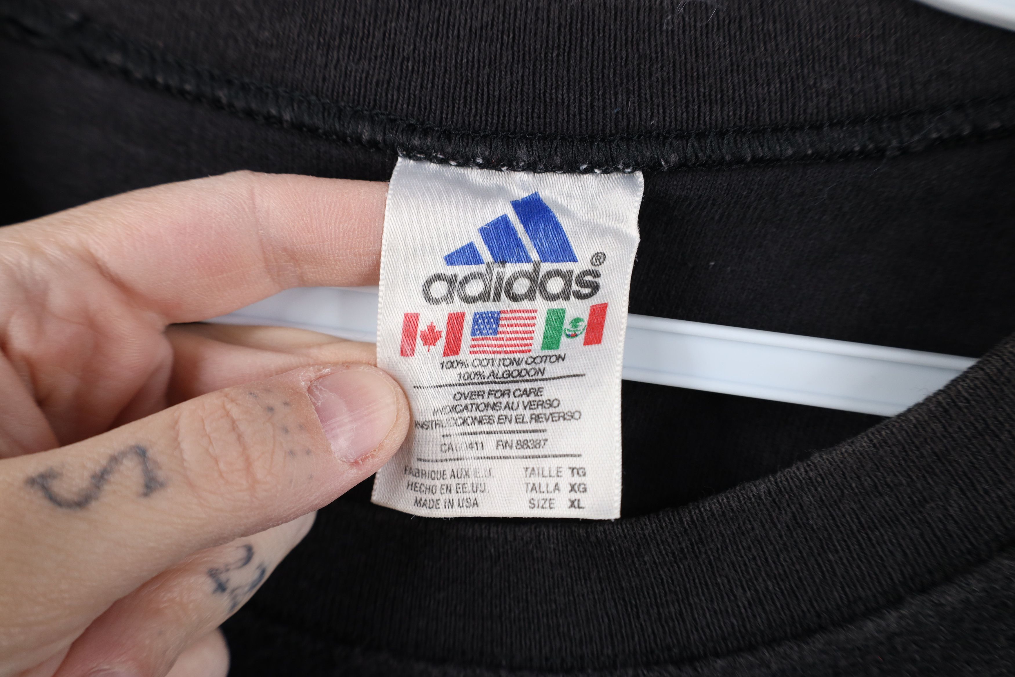 Adidas Vintage 90s Adidas Baggy Fit Knit T-Shirt Black Cotton USA Size US XL / EU 56 / 4 - 8 Thumbnail