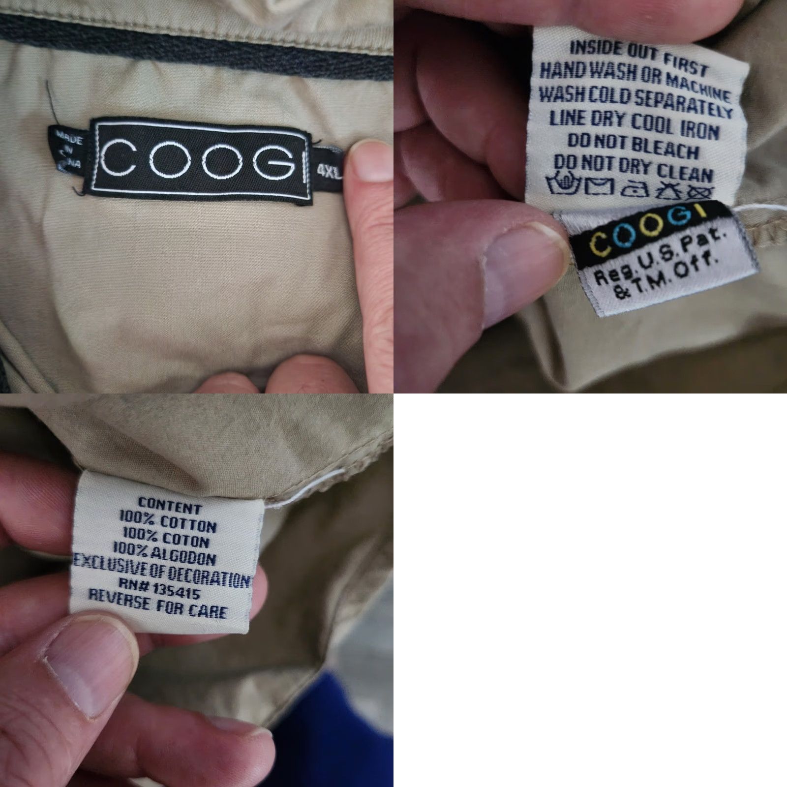 Coogi VINTAGE COOGI Shirt 4XL Button Up Military Tan Pockets Utility Street Rare Mens Size US XXL / EU 58 / 5 - 9 Thumbnail