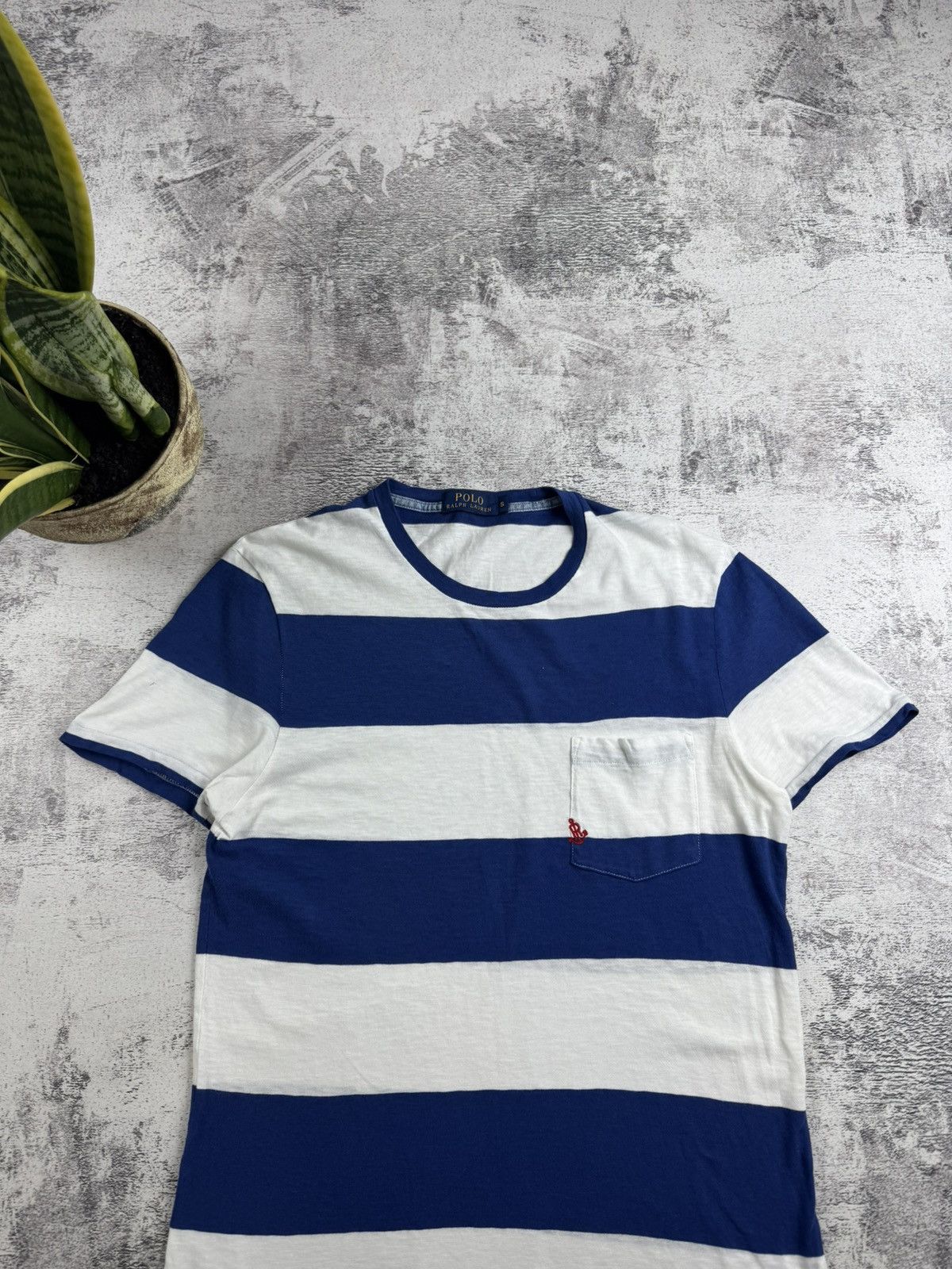 Polo Ralph Lauren Polo Ralph Lauren Striped White Blue Cotton Basic Jersey T Shirt Tee Shirt Size US S / EU 44-46 / 1 - 4 Thumbnail