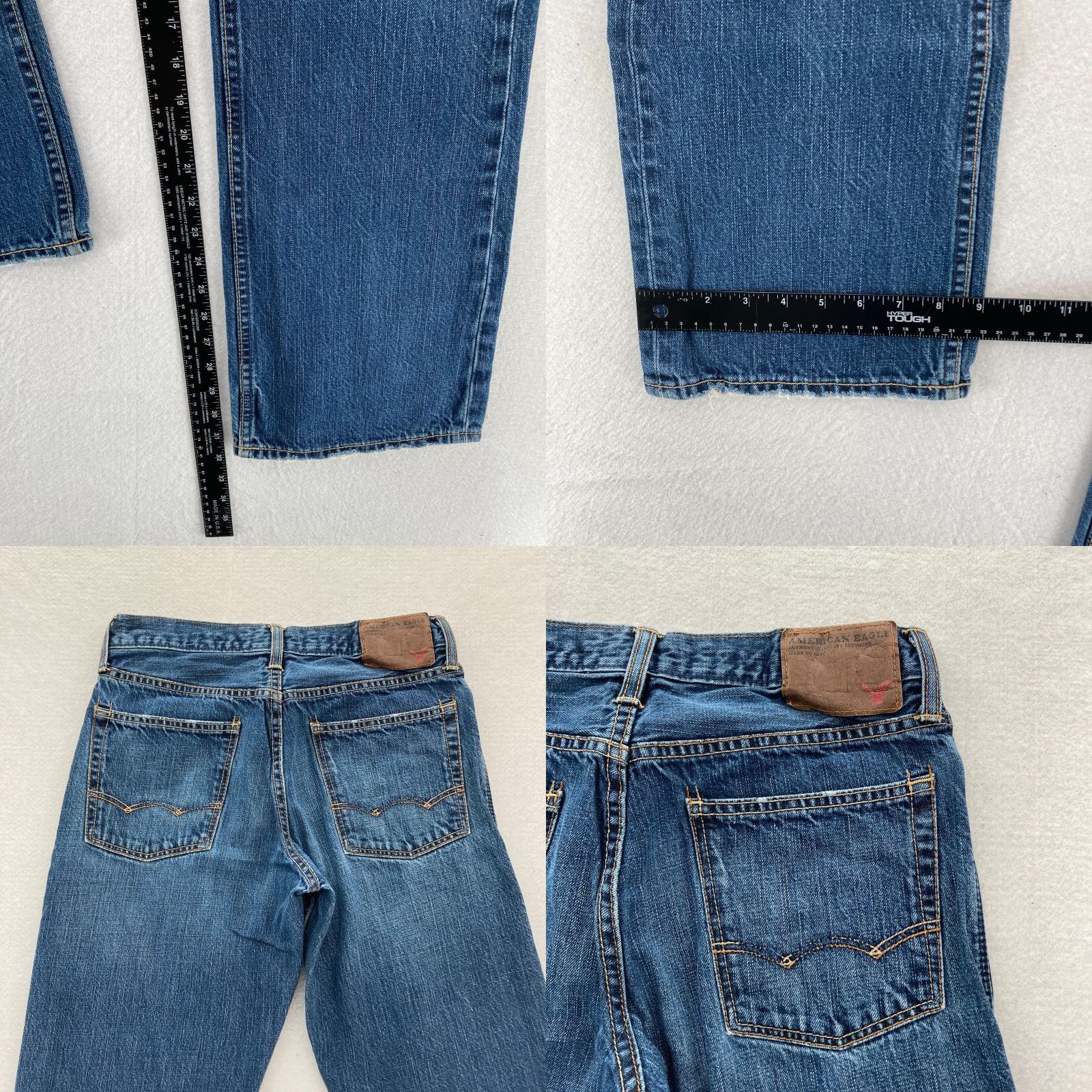 American Eagle Outfitters American Eagle Jeans Mens 29x32 Bootcut Medium Wash Blue Denim Distressed Pants Jeans Size US 29 - 8 Thumbnail