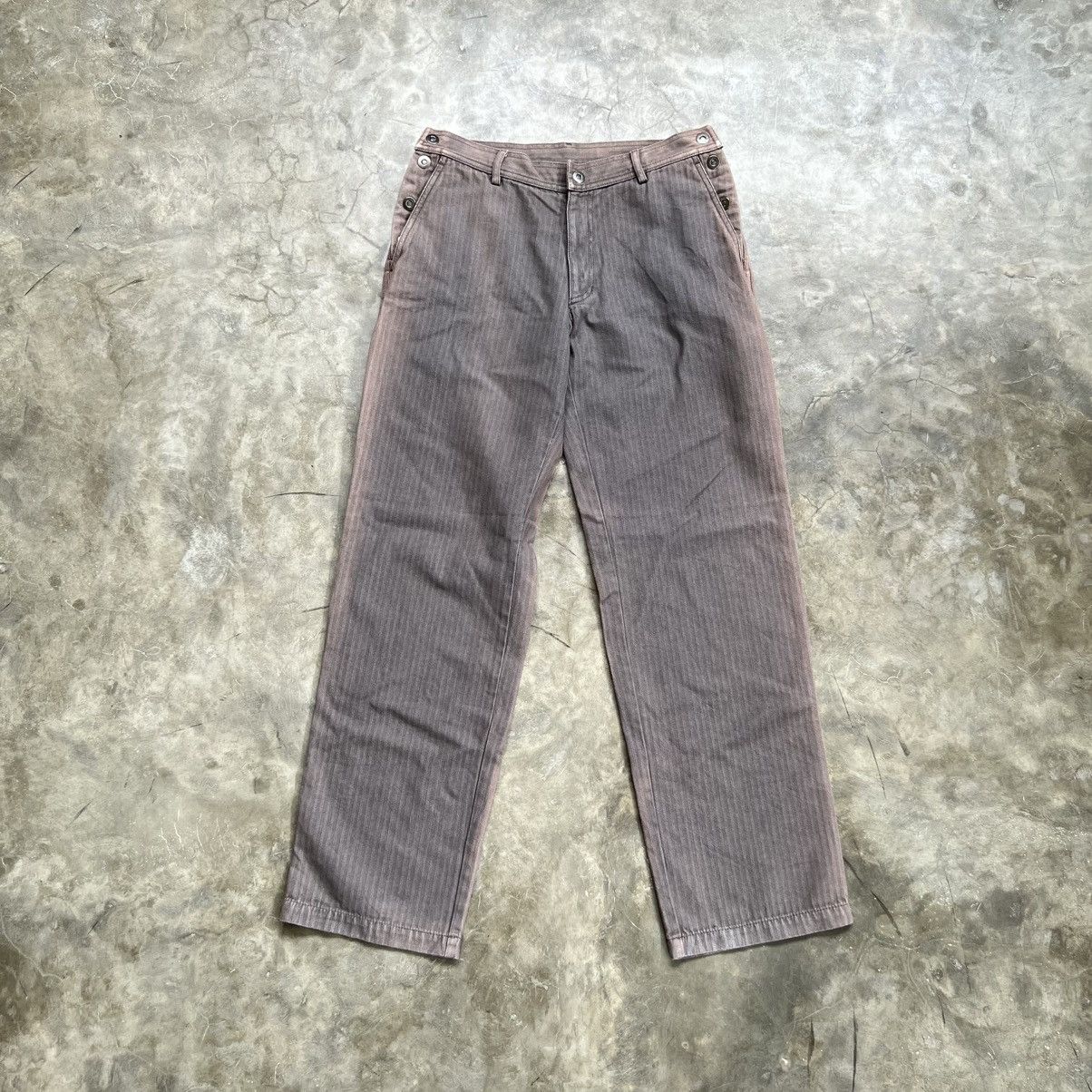 VERRI Verri Washed Snape Panel Pinstripe Regular Fit Pants Size US 34 / EU 50 - 2 Thumbnail