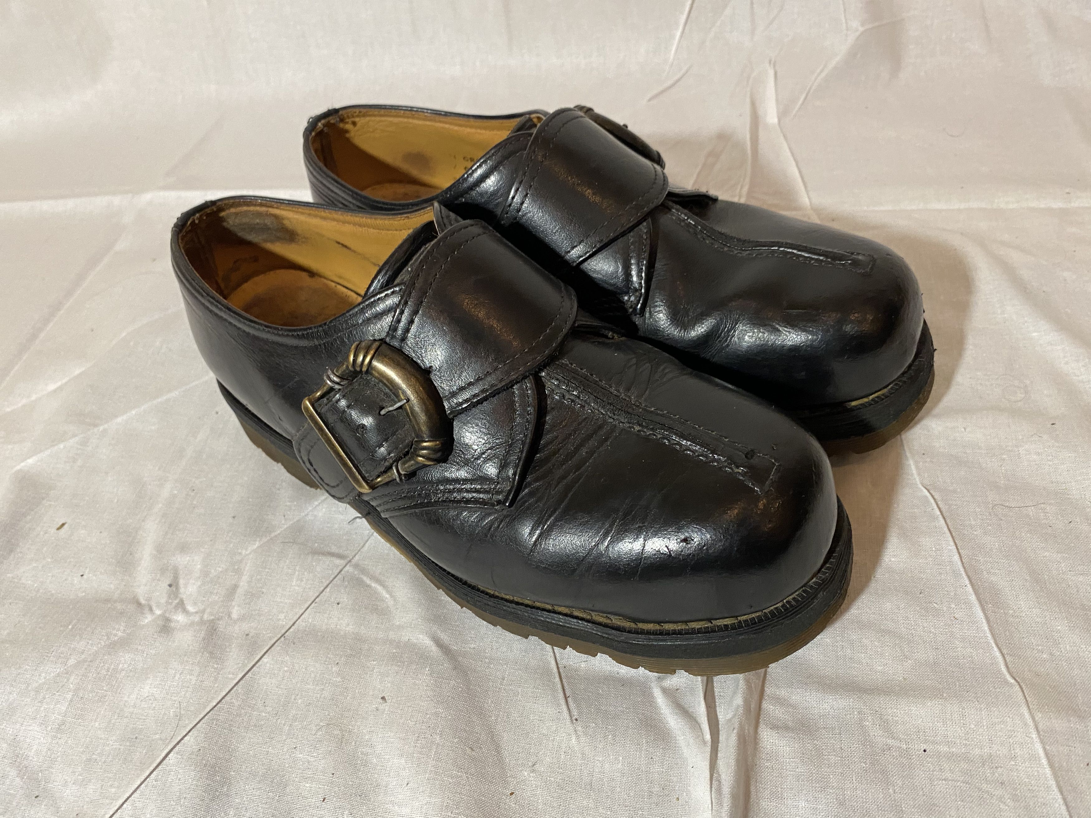 Vintage 90s Dr Martens Buckle Steel Toe Made In England