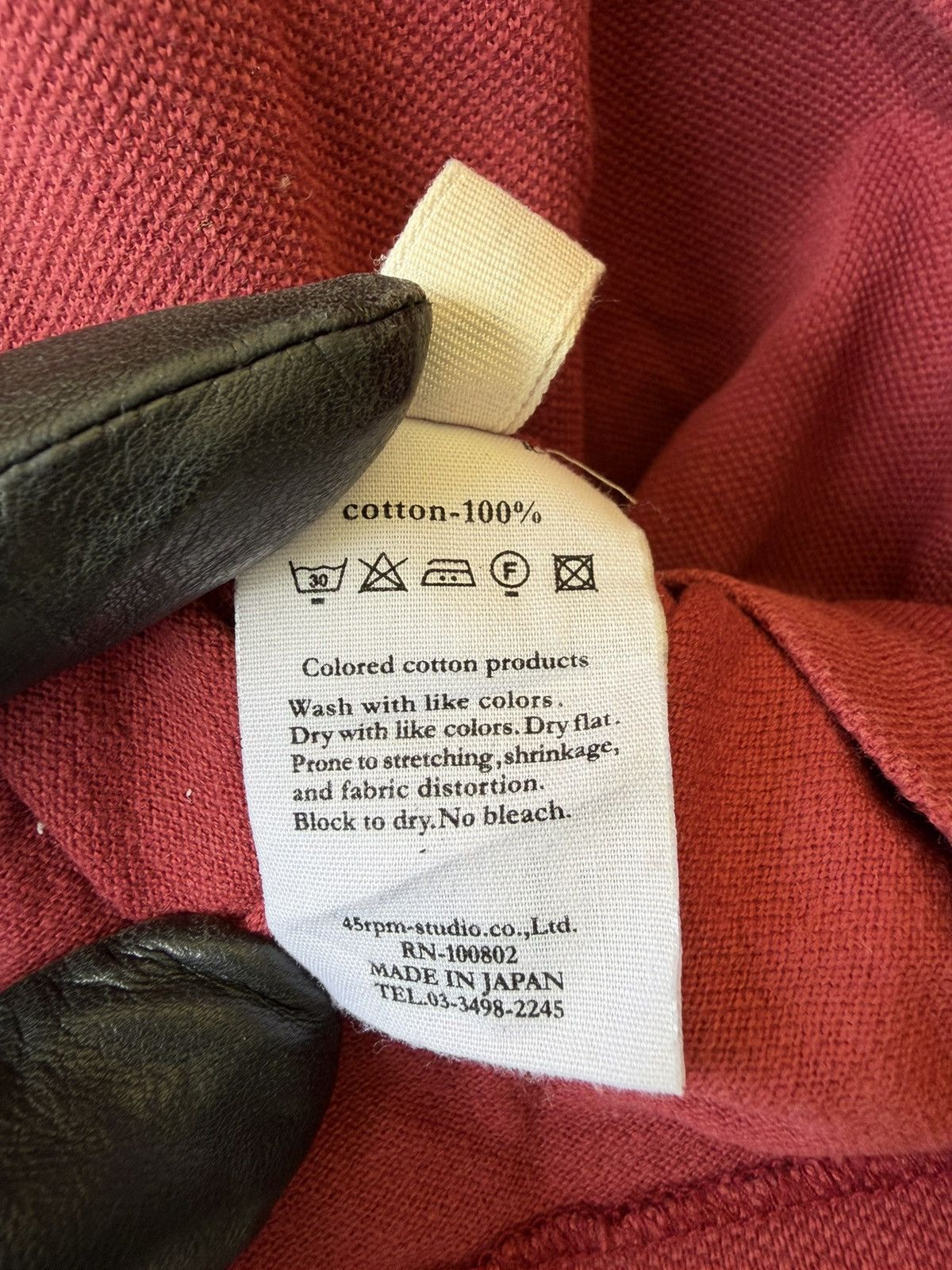 45rpm Vintage 80s 45rpm Red Polo Shirt with White Collar and Cuffs Size US M / EU 48-50 / 2 - 9 Thumbnail