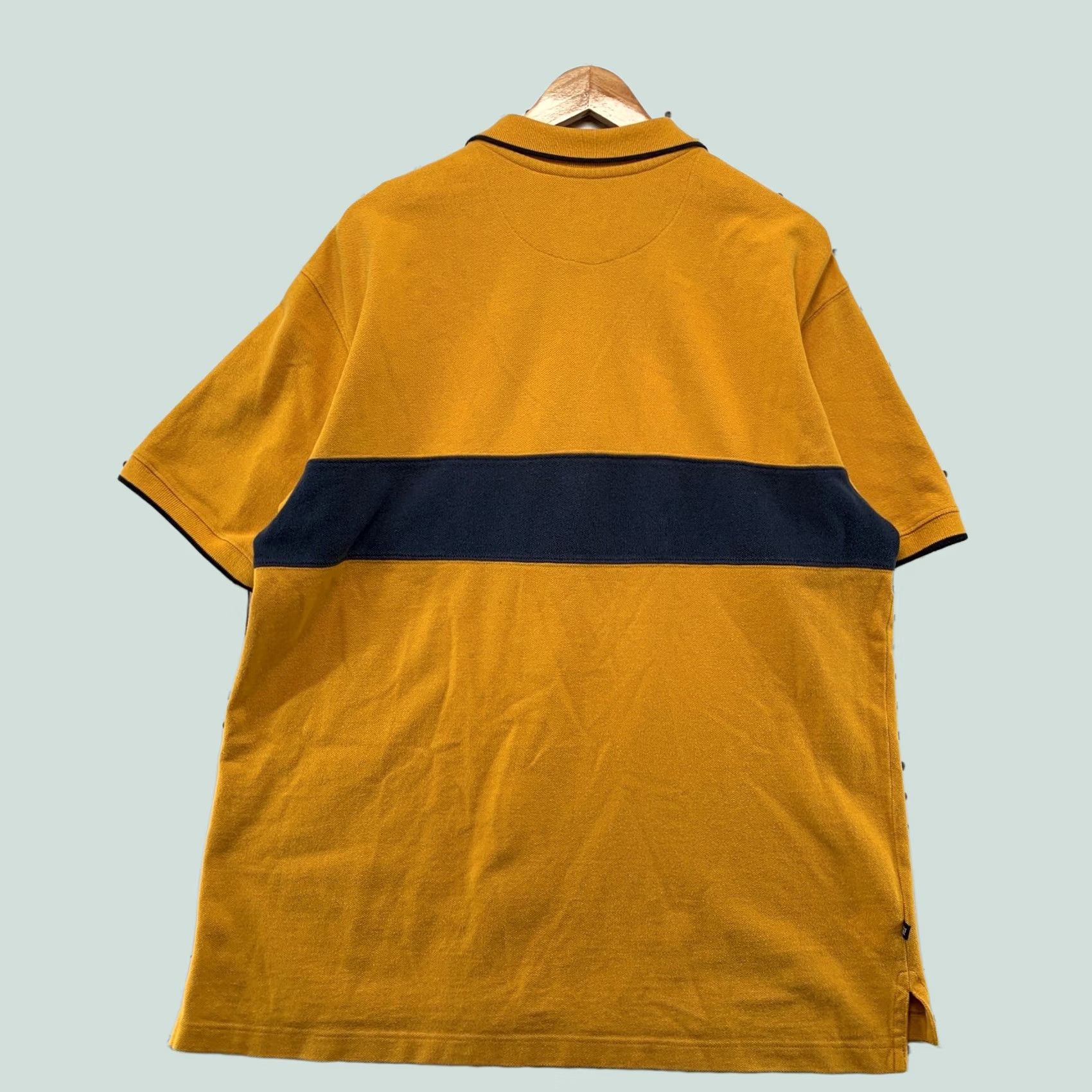 Gap GAP Polo Shirt Mens L Mustard Yellow Striped 90s Vintage Cap Collared Short Sleeve Polo Mens Size US L / EU 52-54 / 3 - 1 Thumbnail