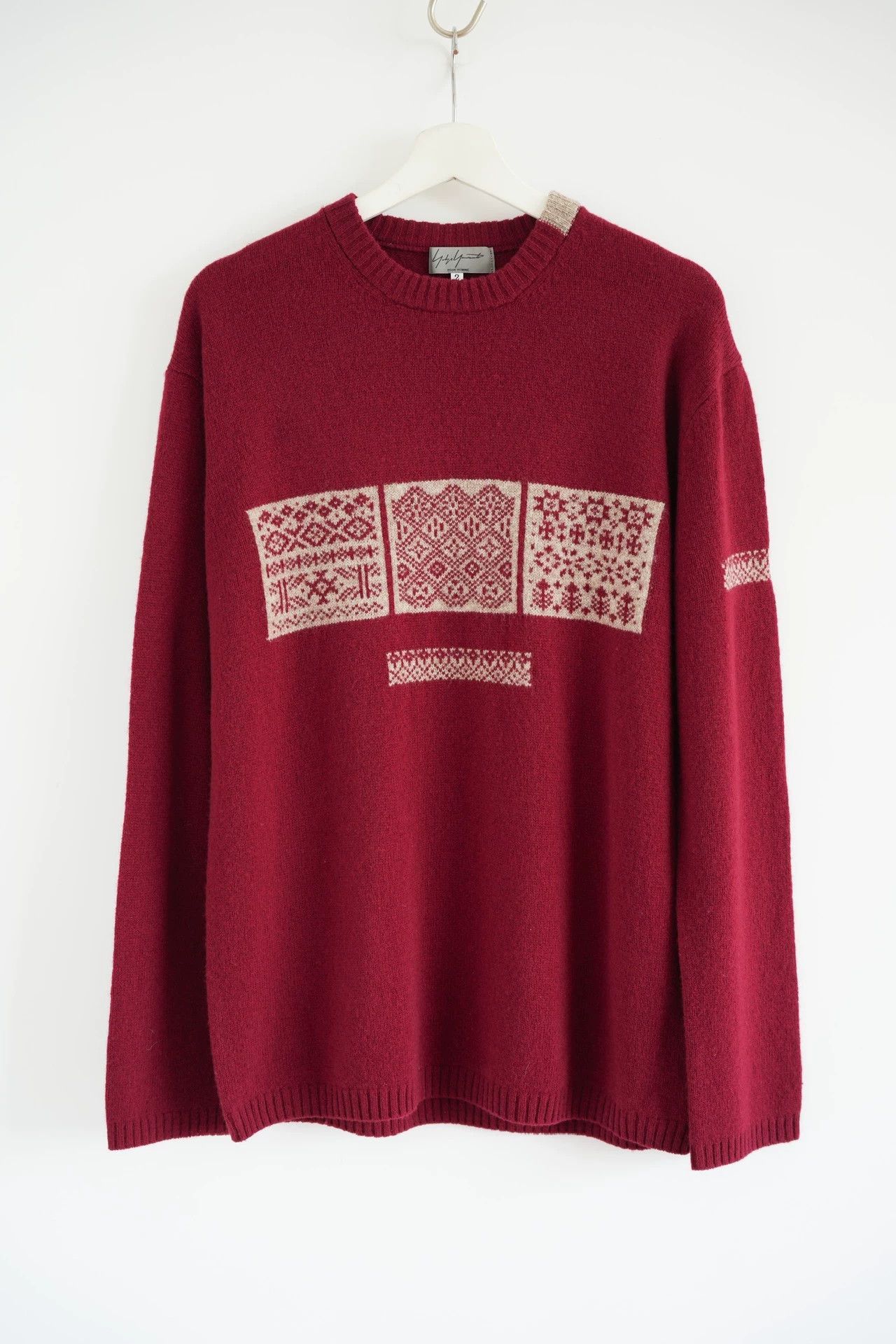 Yohji Yamamoto Yohji Yamamoto 09AW Bordeaux Red Ethnic Sweater Size US M / EU 48-50 / 2 - 1 Thumbnail