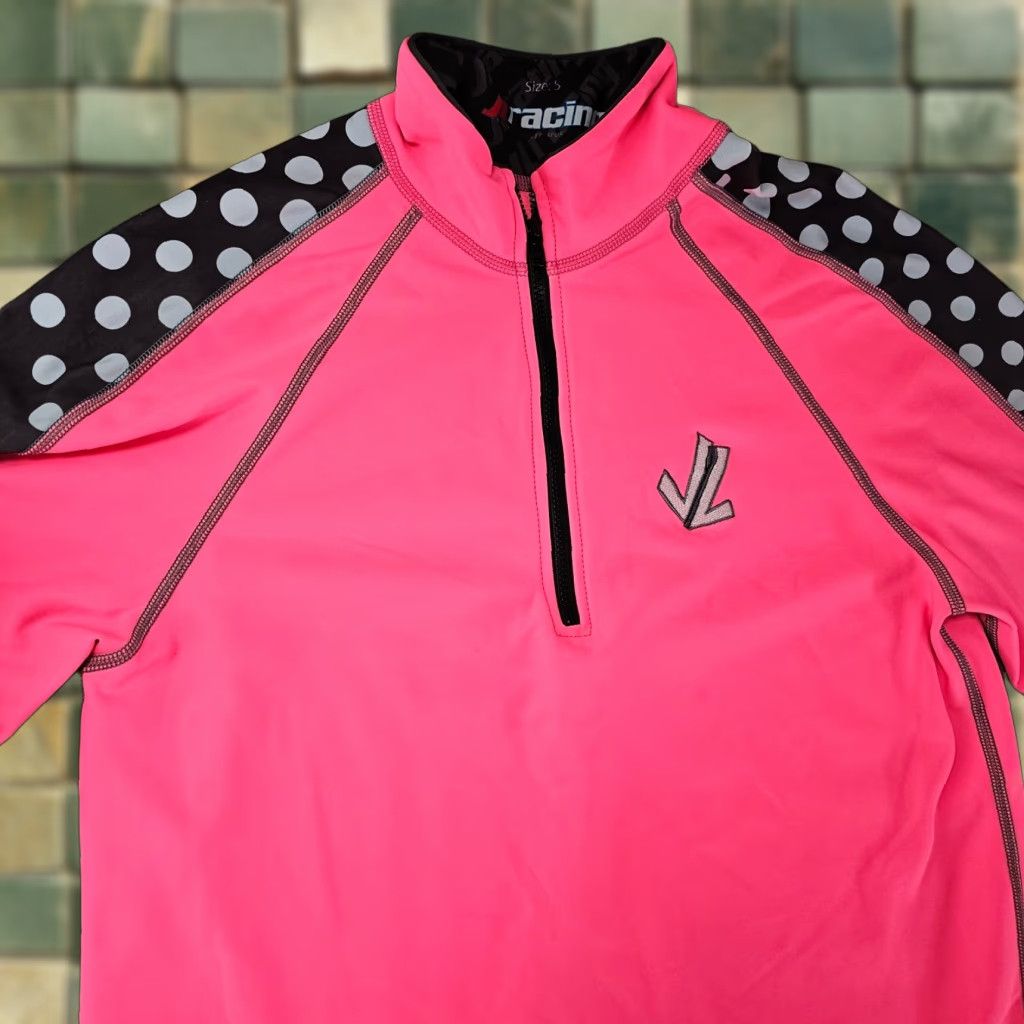 Pinko JL Racing Jacket Men's Small Pink Wicking 1/2 Zip Pullover Performance USA Made Size US S / EU 44-46 / 1 - 1 Thumbnail