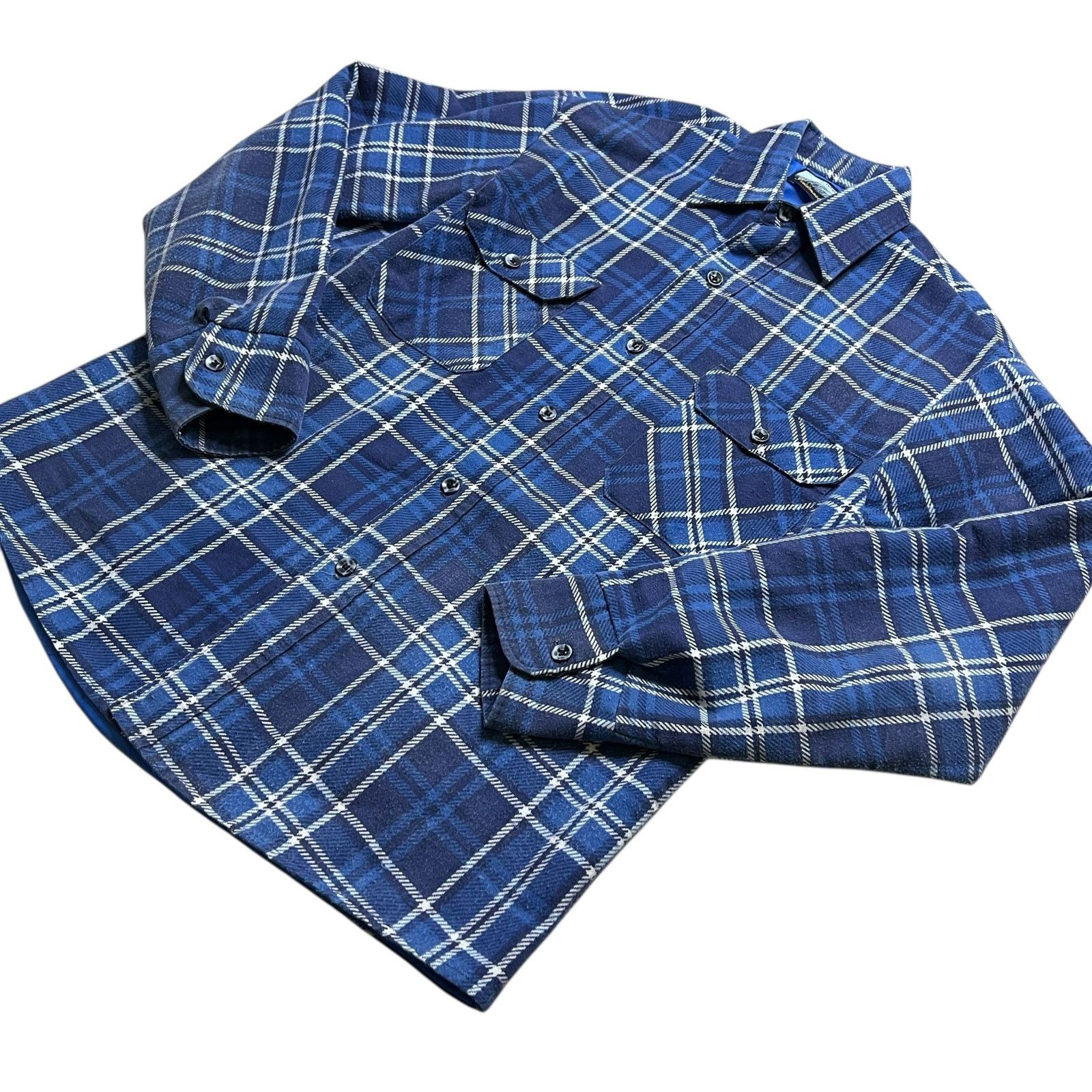 Fieldmaster Vintage Fieldmaster Blue Plaid Quilted Lined Flannel Medium Size US M / EU 48-50 / 2 - 10 Thumbnail